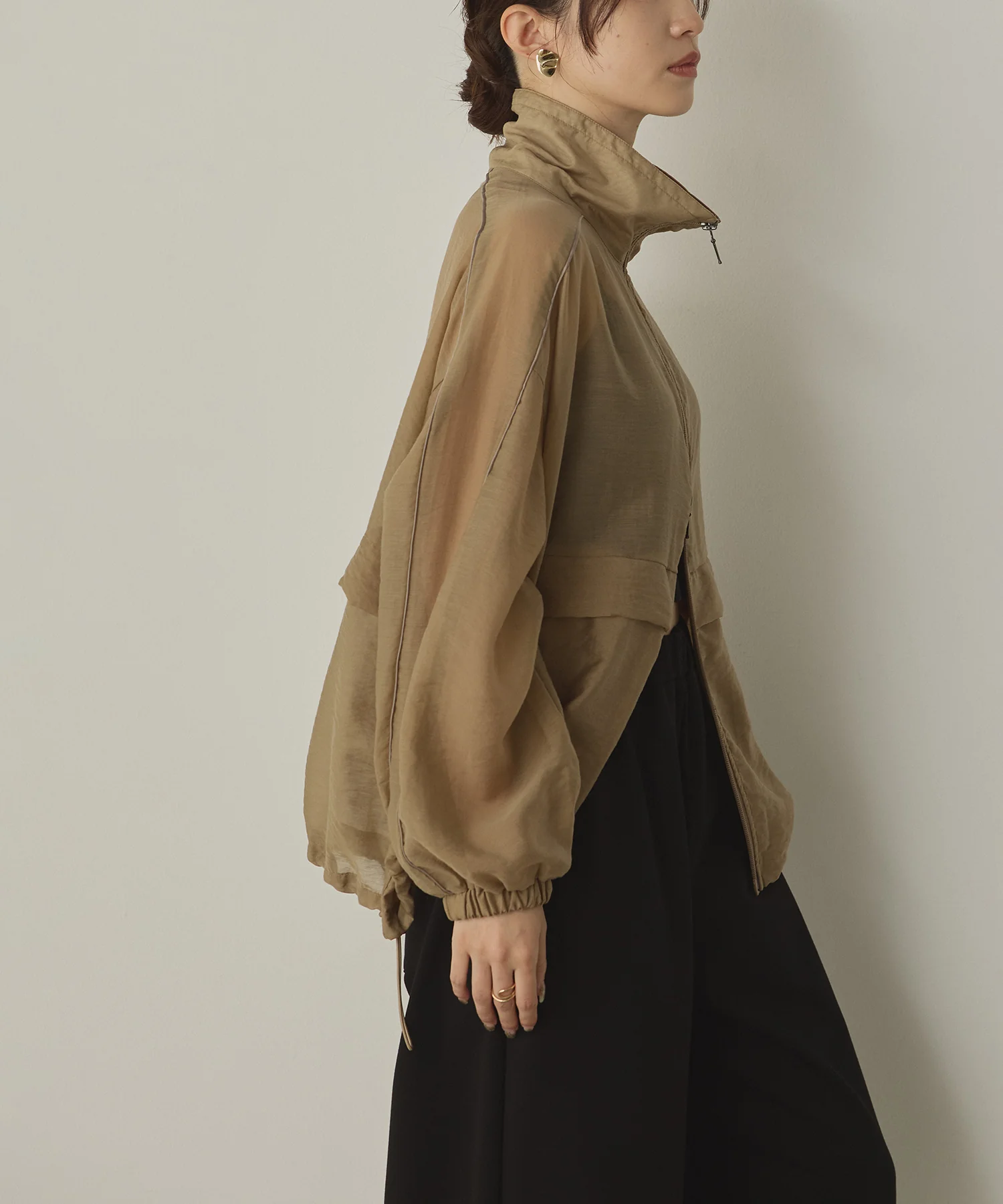 セルロース ナイロンシアー Wジップブルゾン