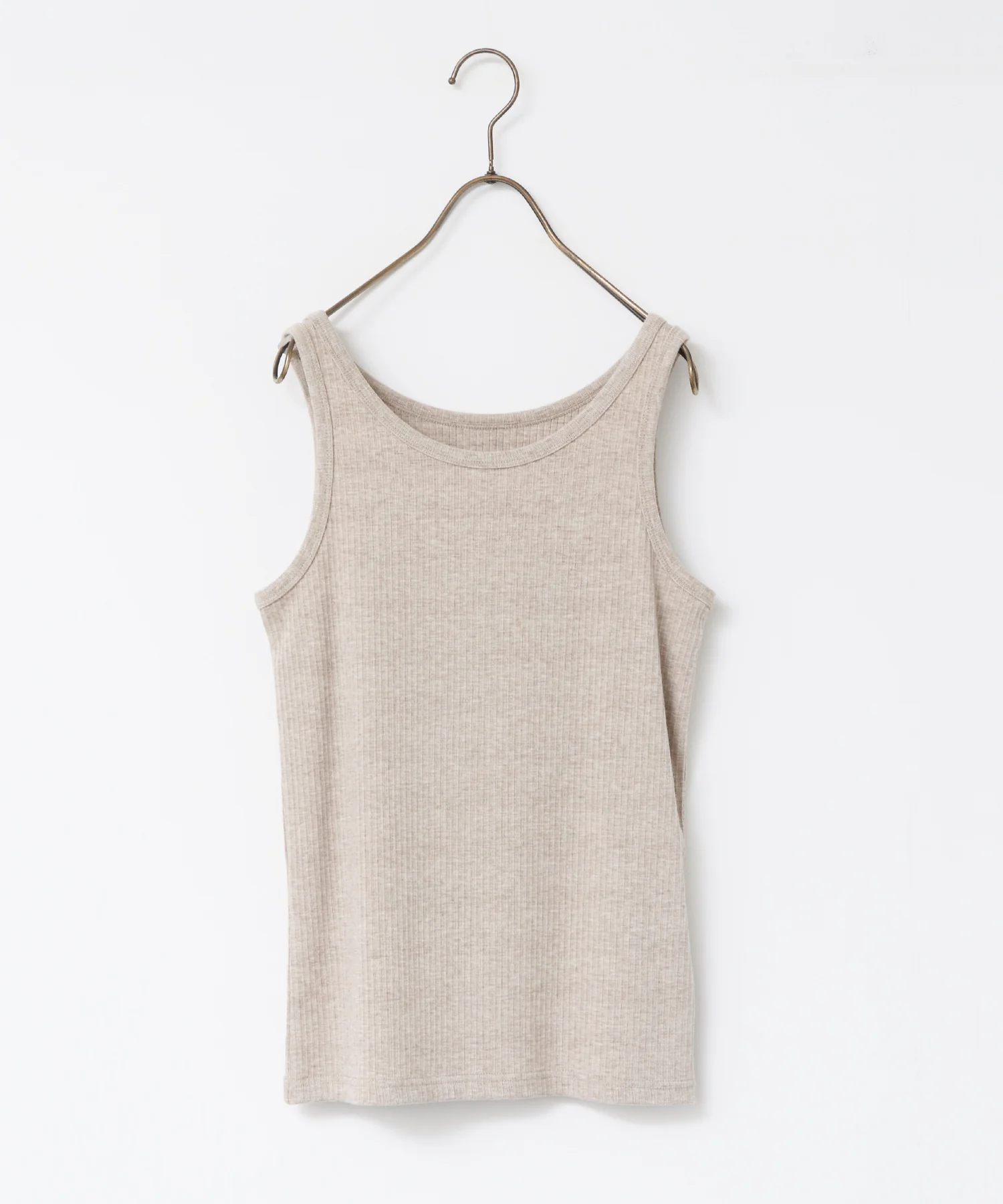 チュールレイヤード リブタンクトップ