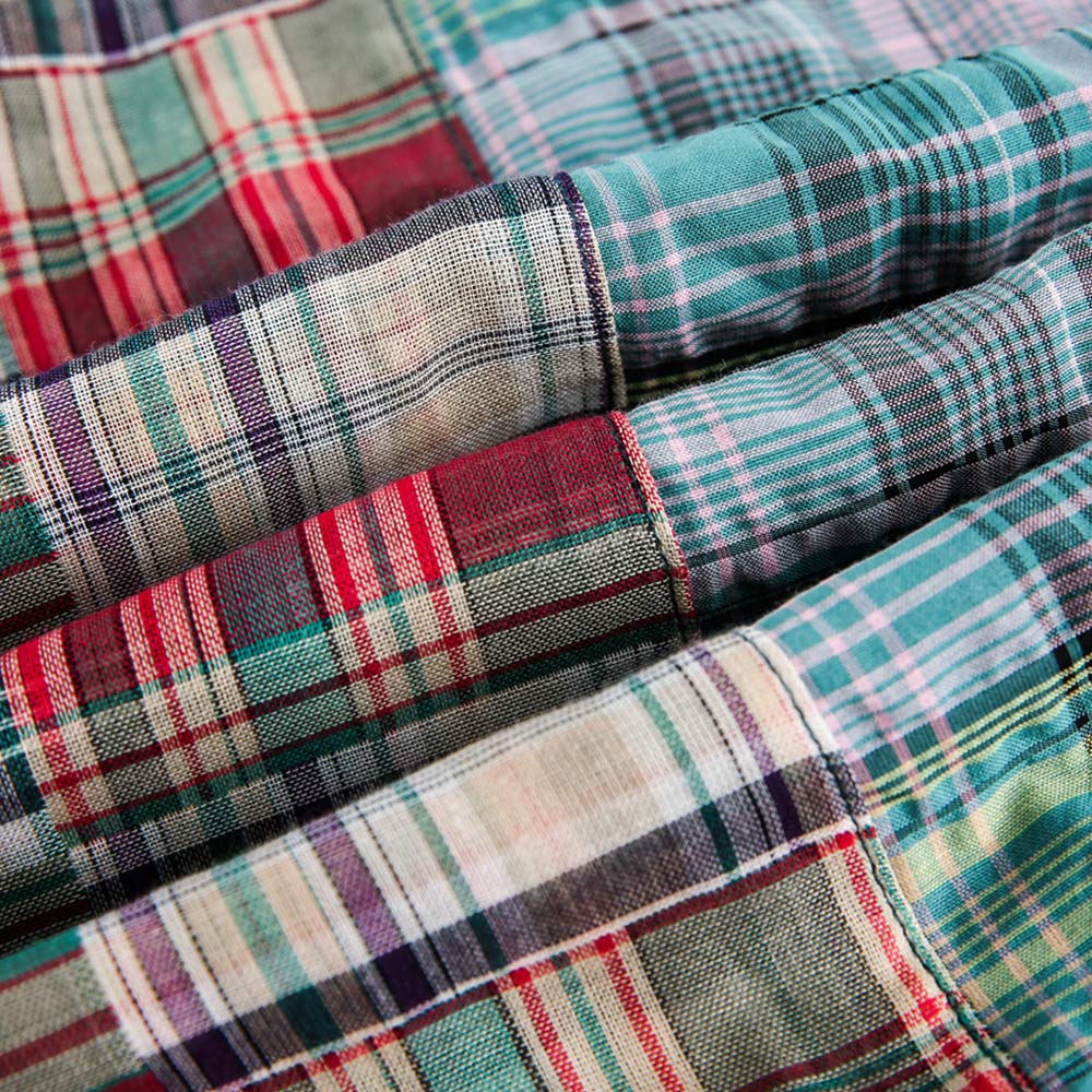 アメカジパッチワーク風シャツ半袖