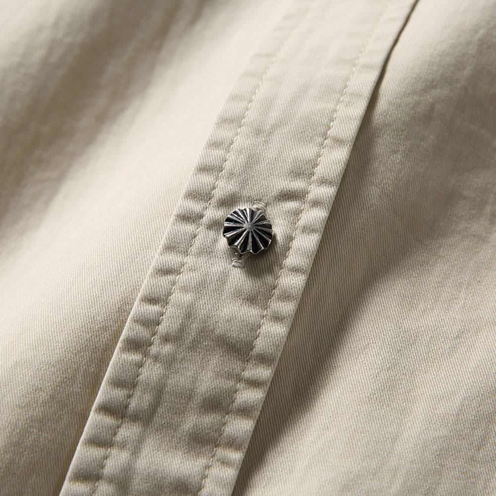 秋限定　アースカラー切り替えカジュアルシャツ