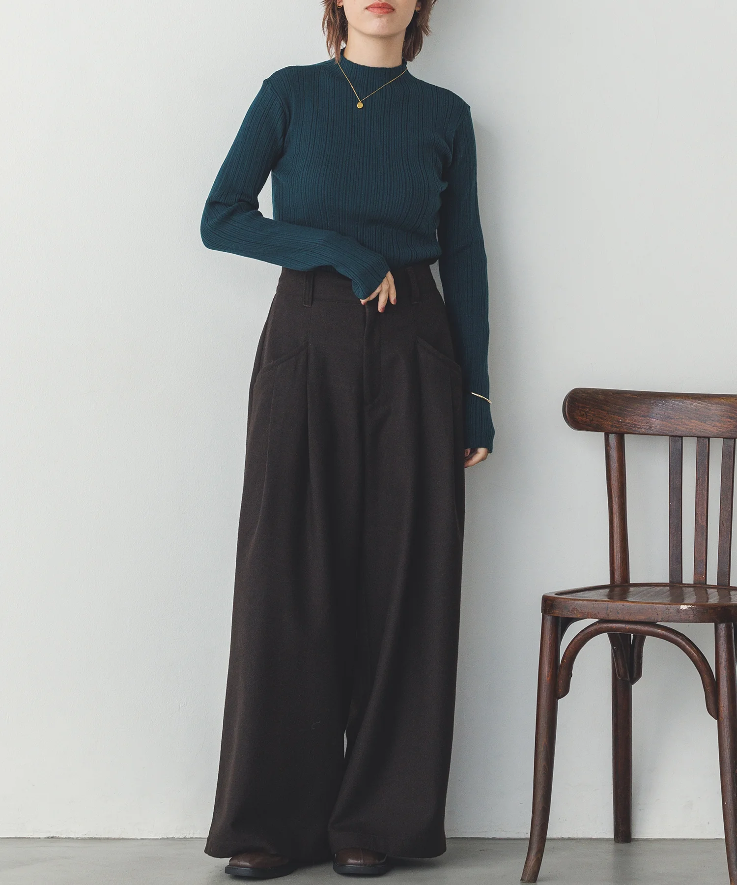 【静電気防止】 やわもちヤーン ランダムリブニット 定番