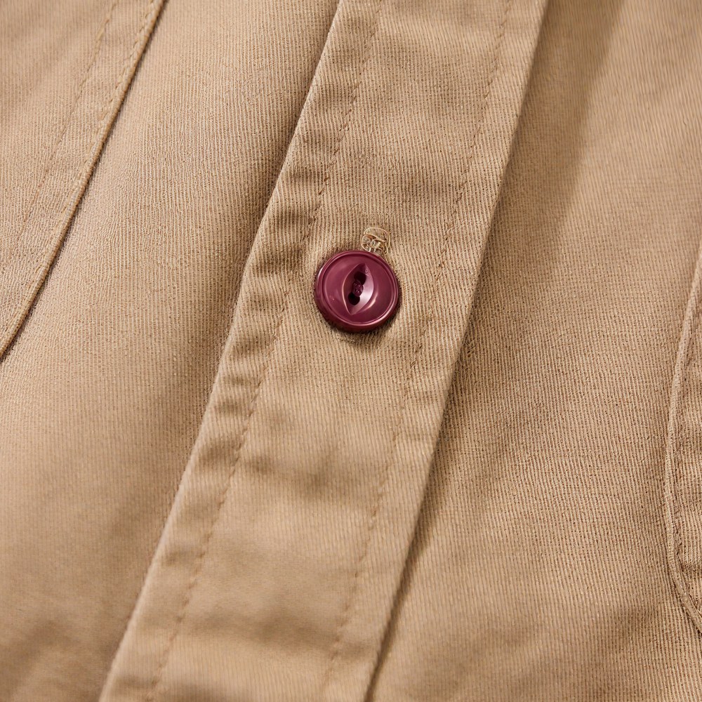 アメリカンレトロ風　無地ツイルワークシャツ