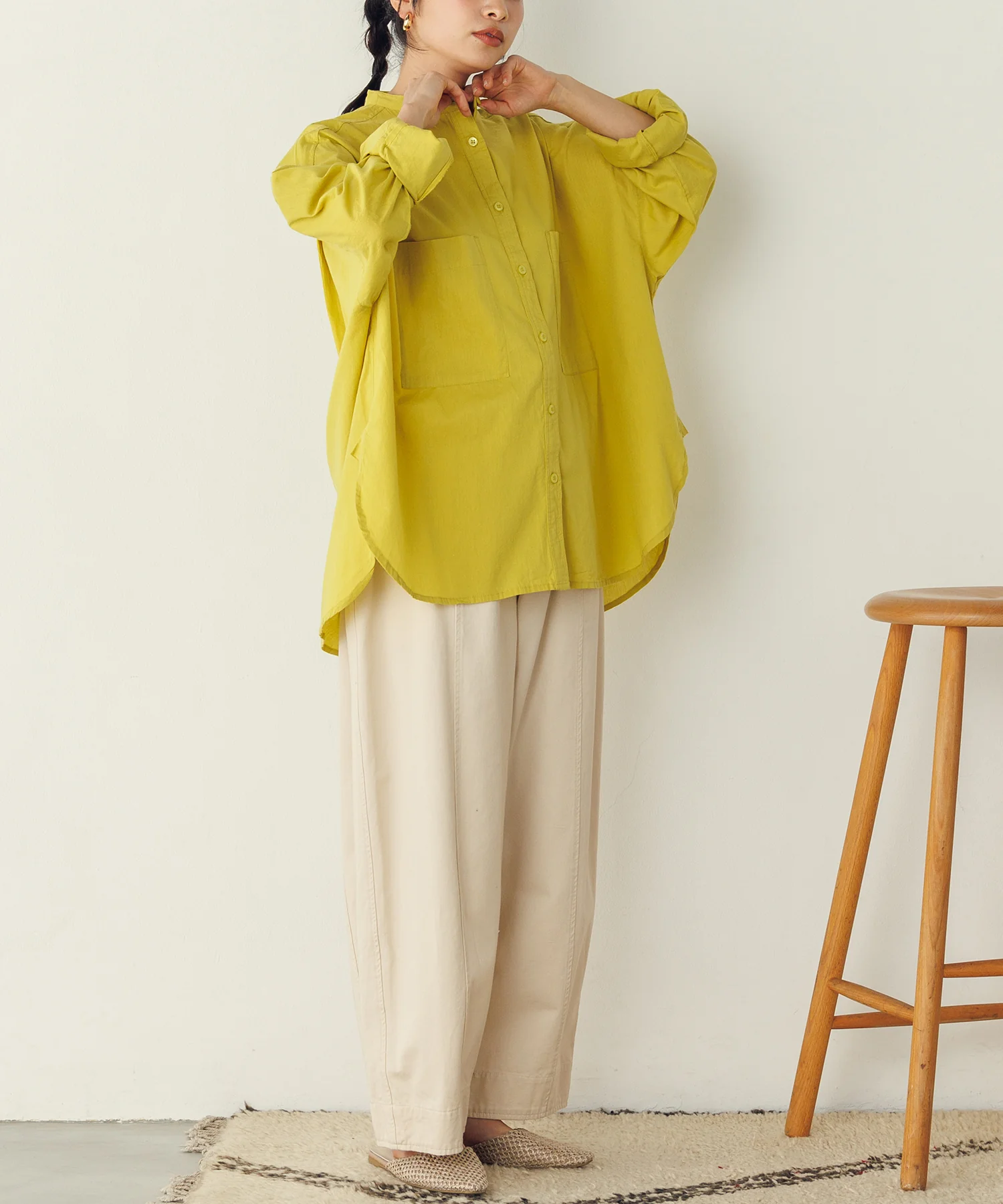 バンドカラーシャツ