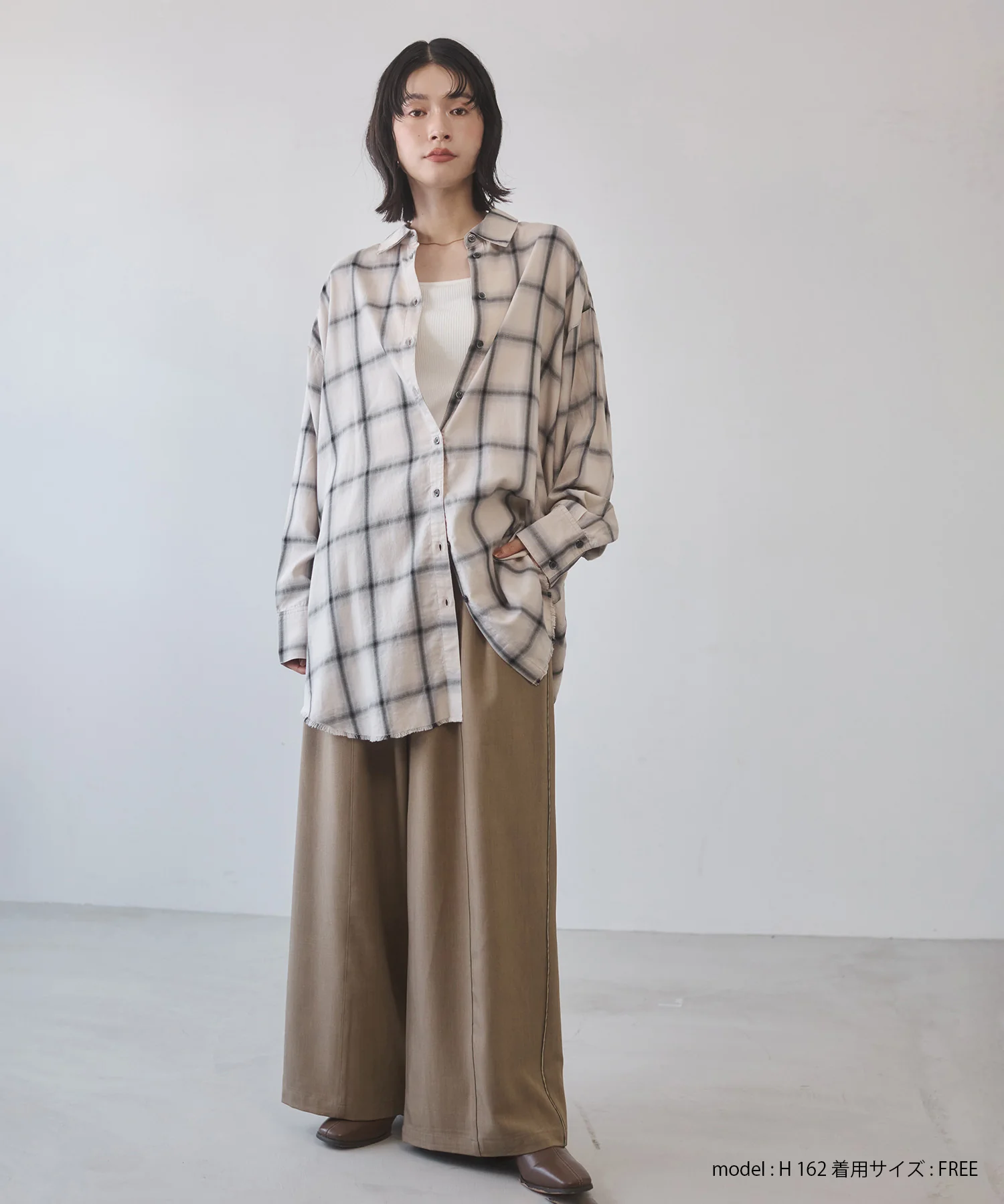 オンブレチェック オーバーシャツ
