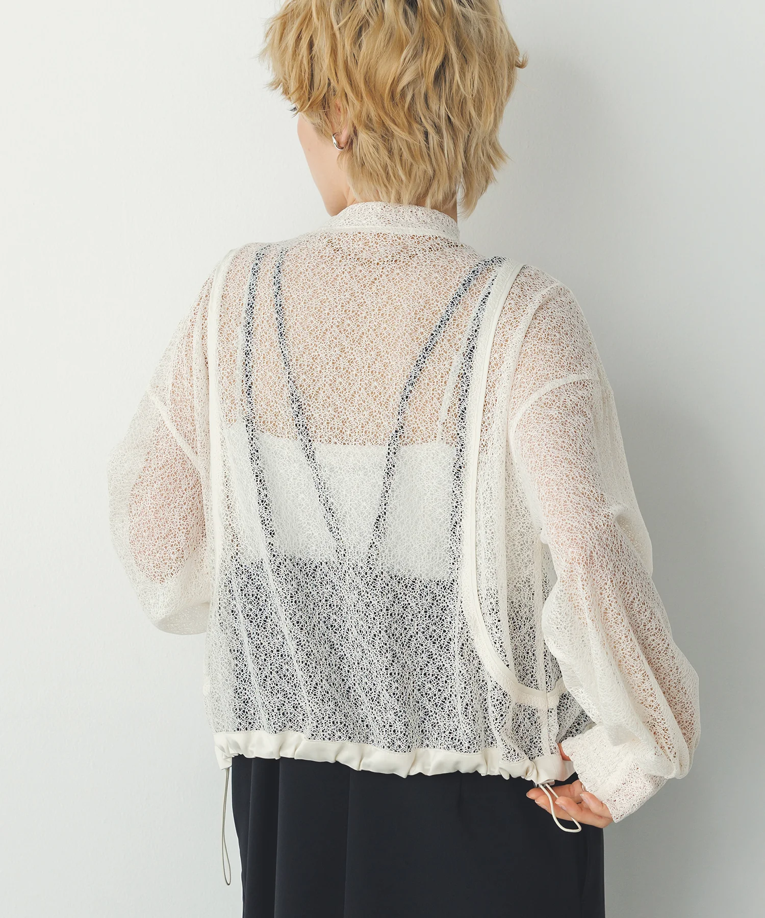 ダブルジップレースブルゾン