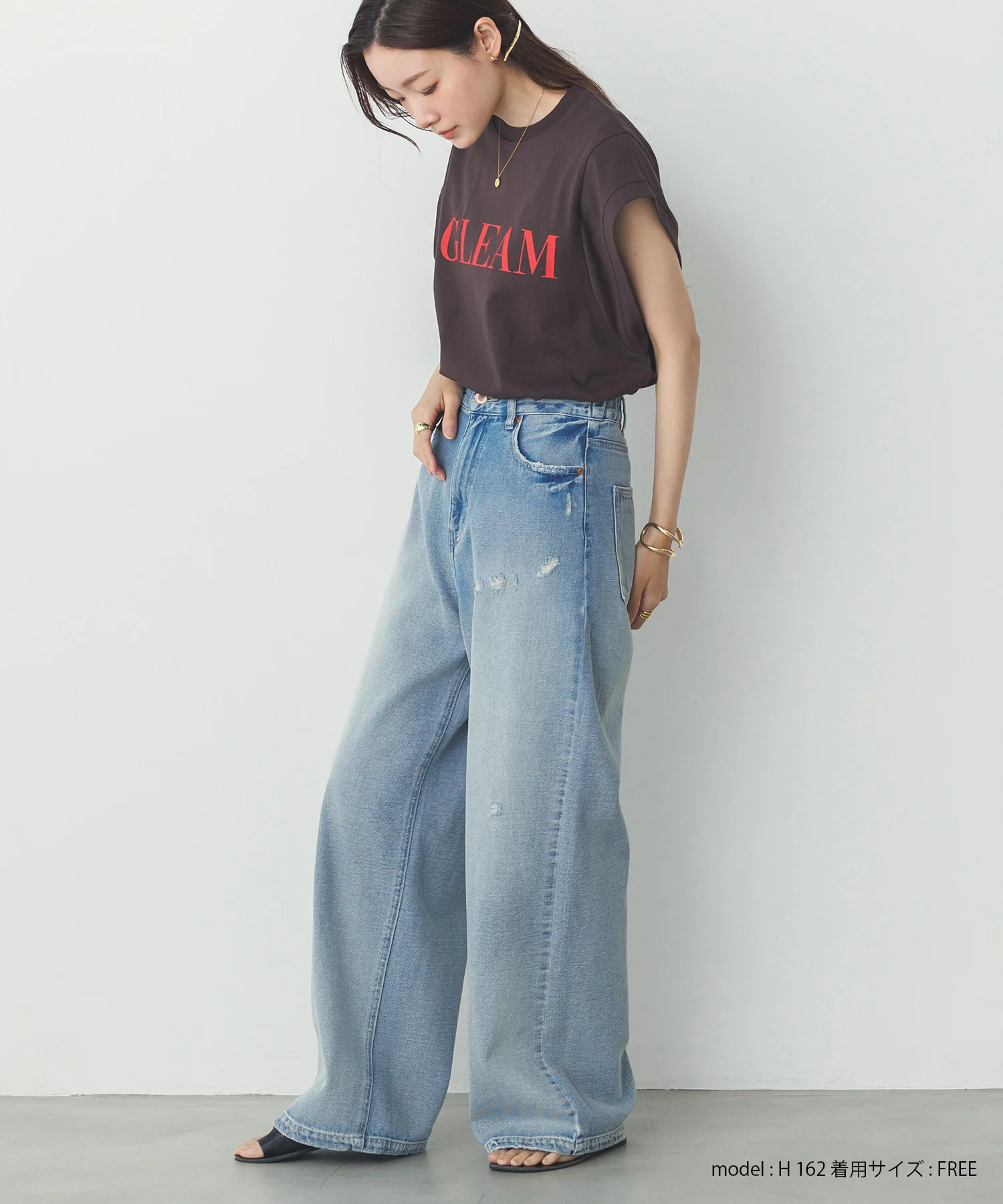 ノースリーブ プリントTシャツ