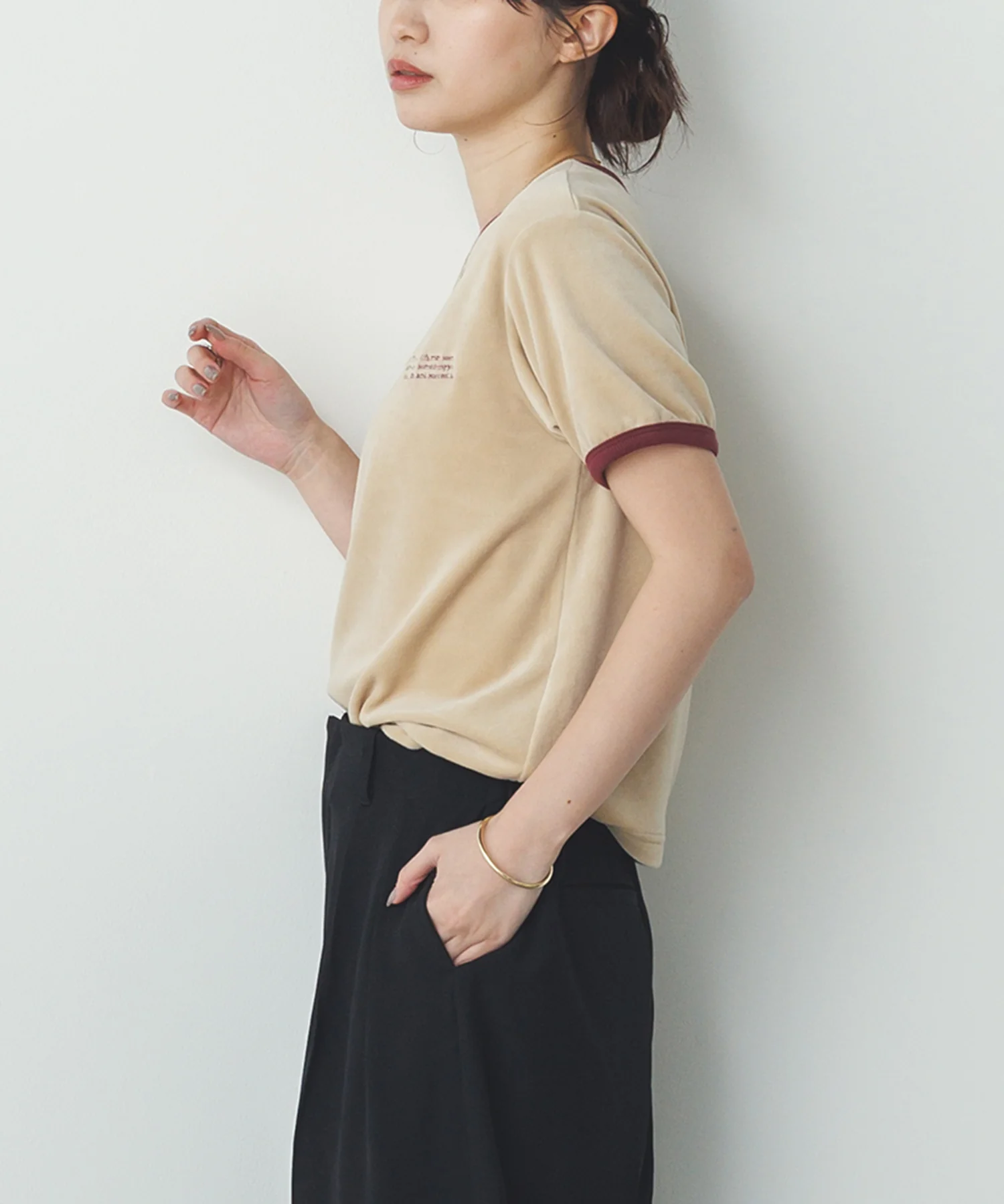 ベロア リンガーTシャツ