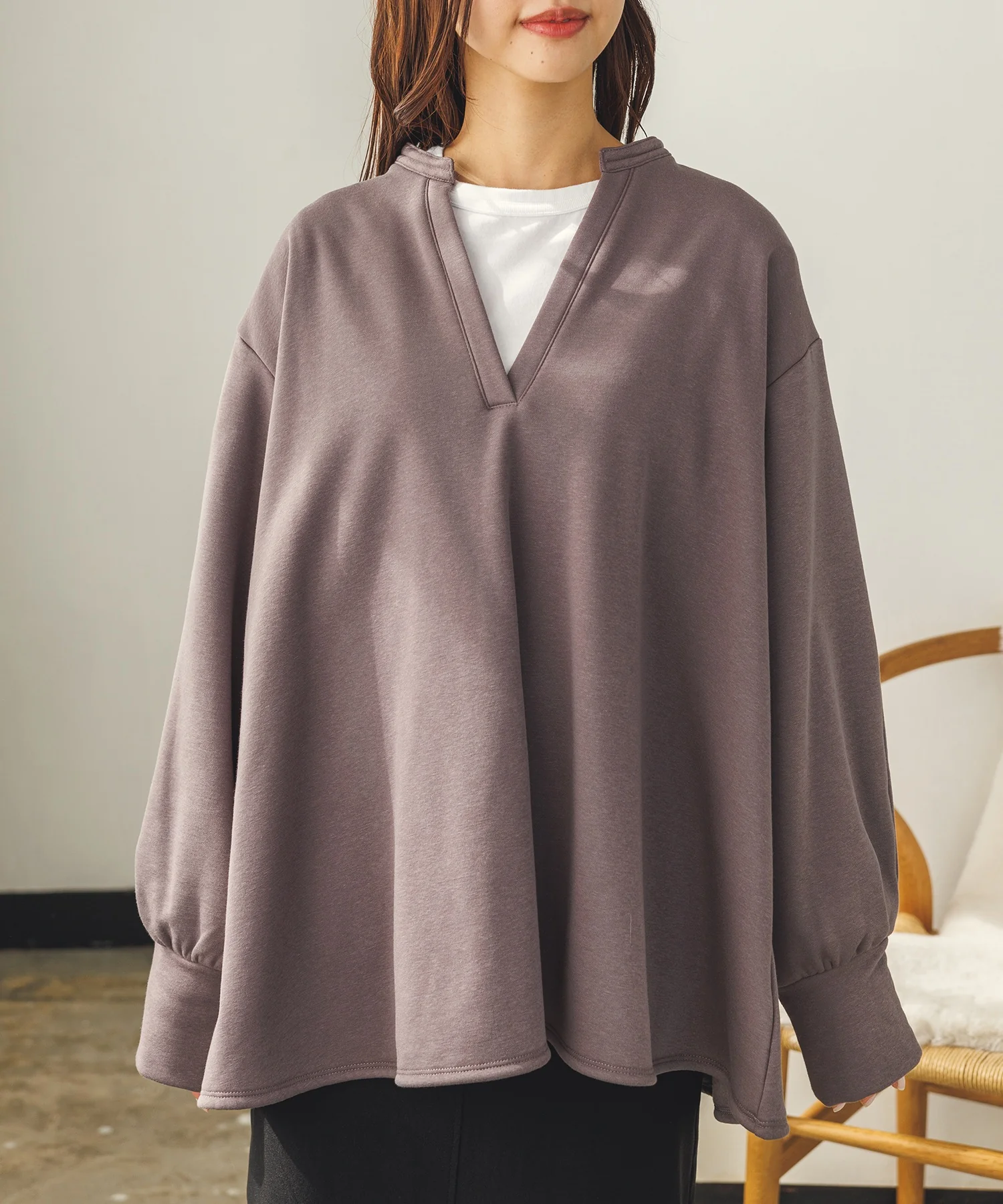 裏シャギーAライントップス