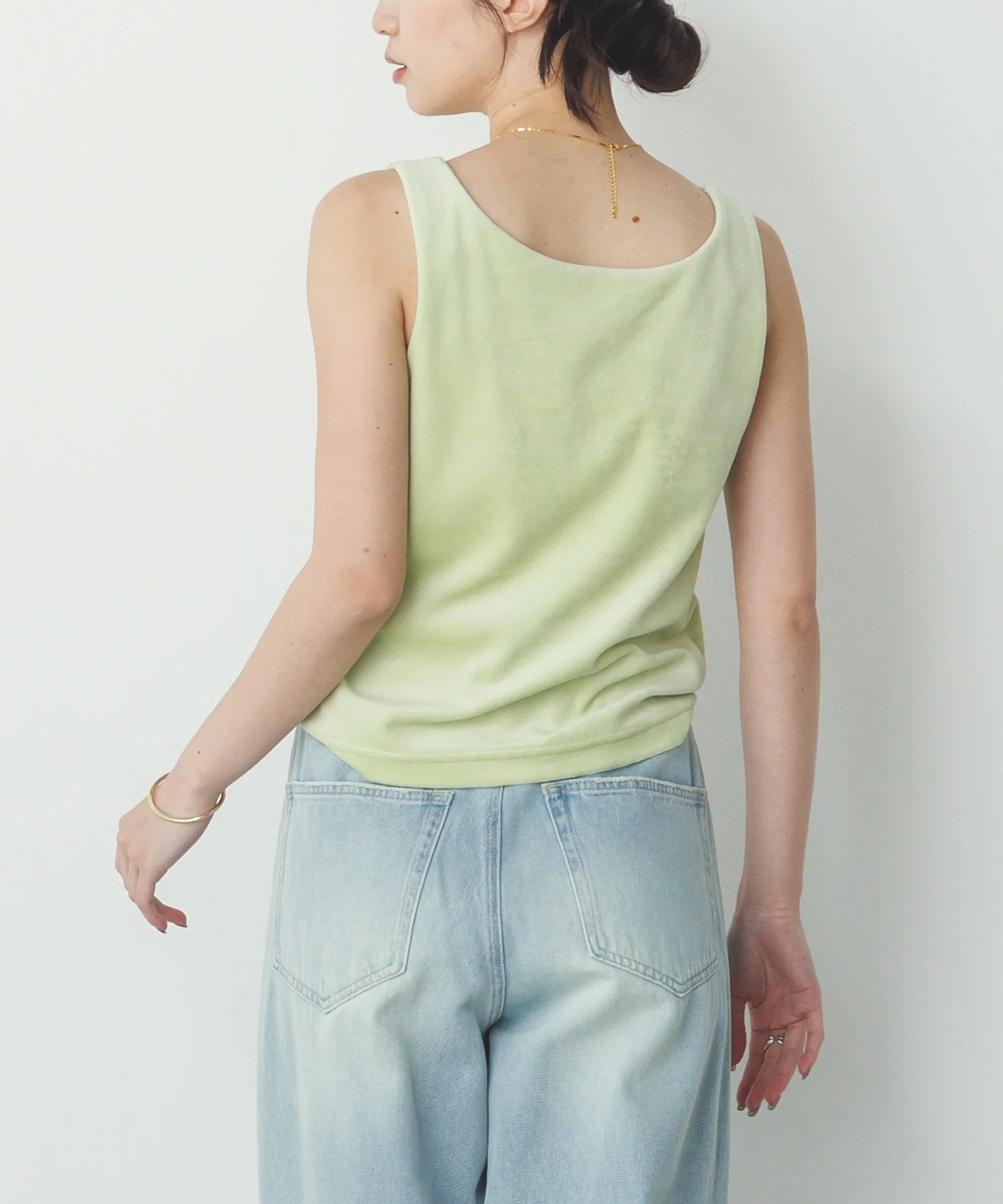 前後2WAY ベロア スクエアタンク