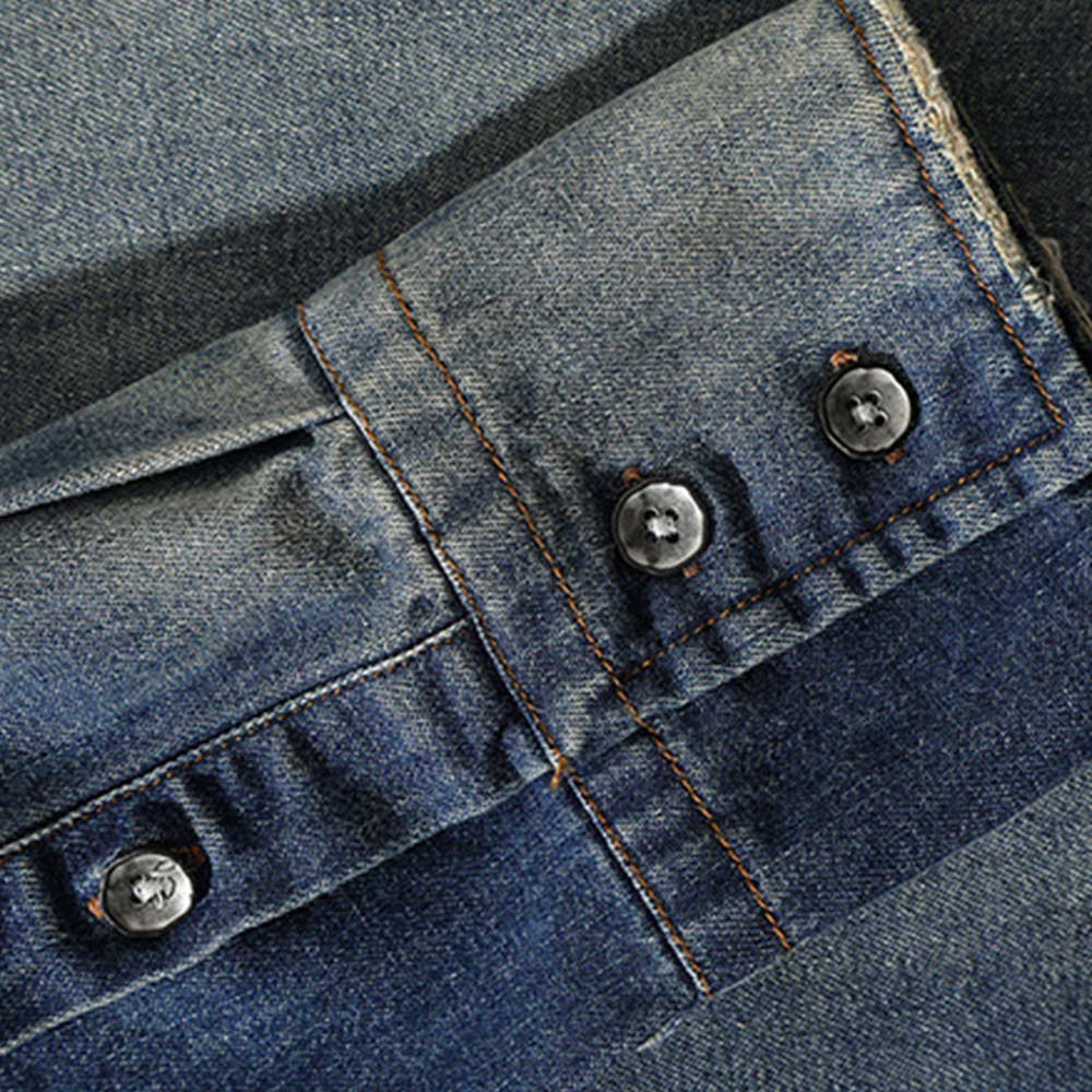 アメカジ　ウエスタン風ウォッシュデニムシャツ