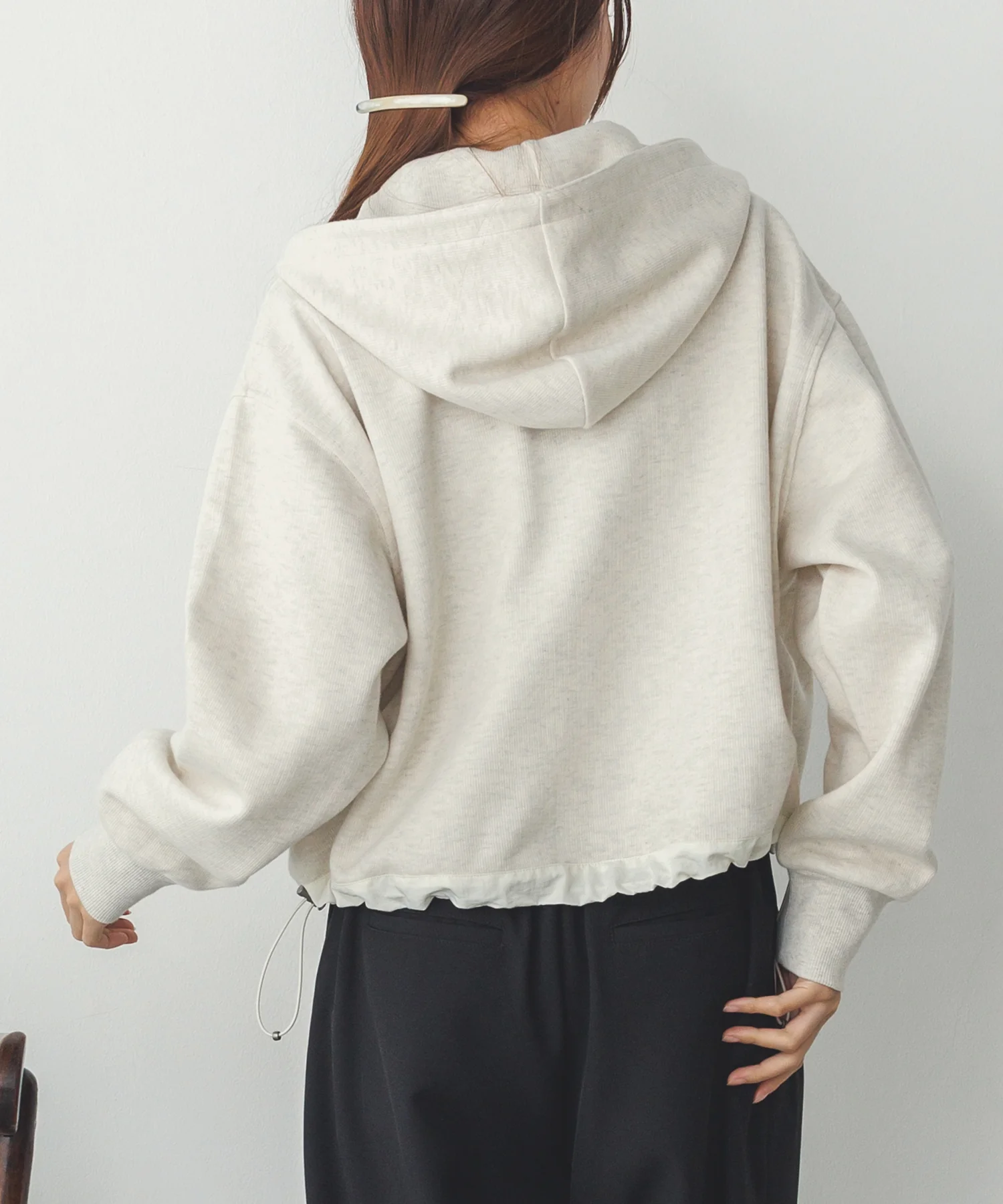 ダブルジップ ショートフーディ