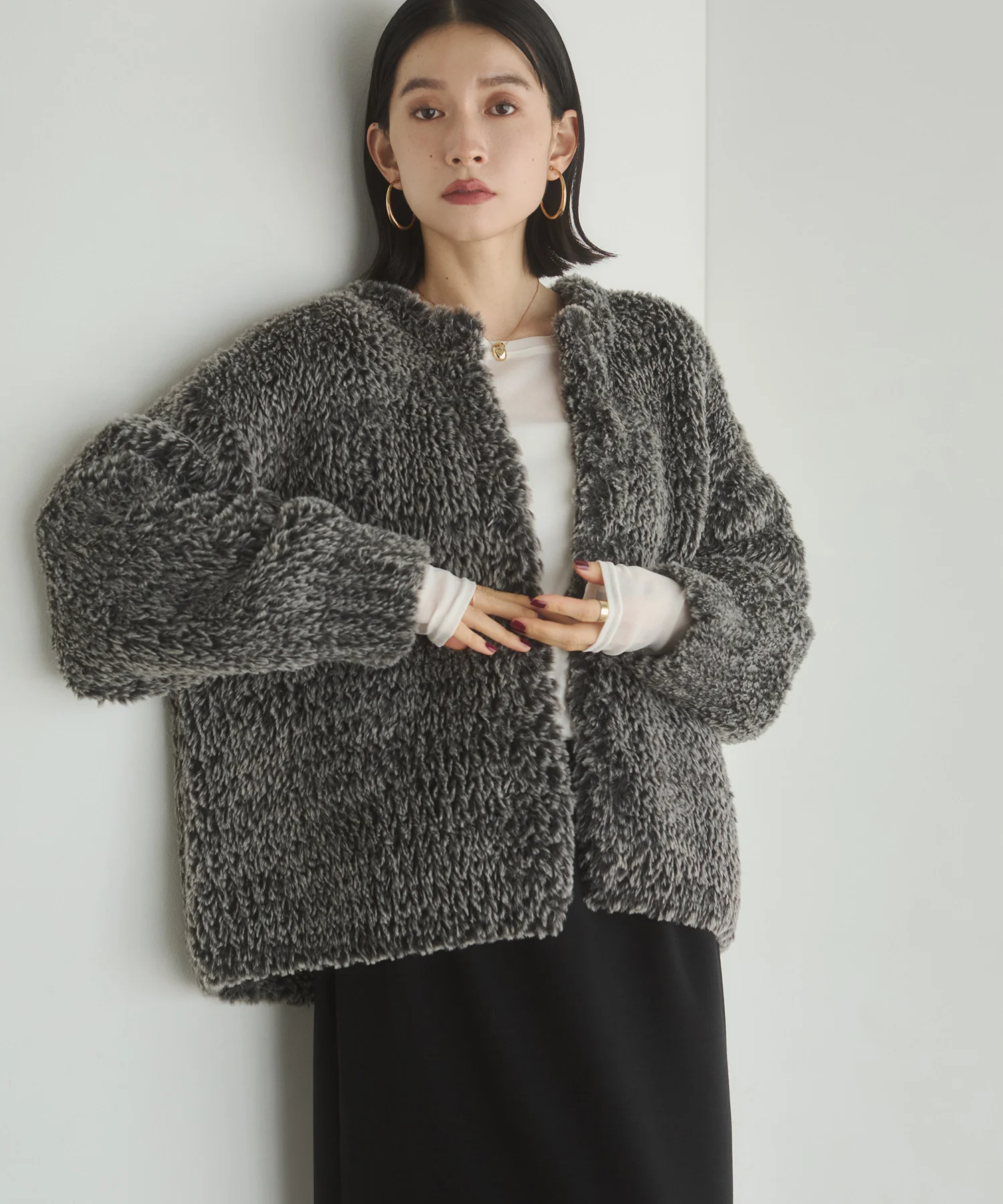 ファー ニットコート