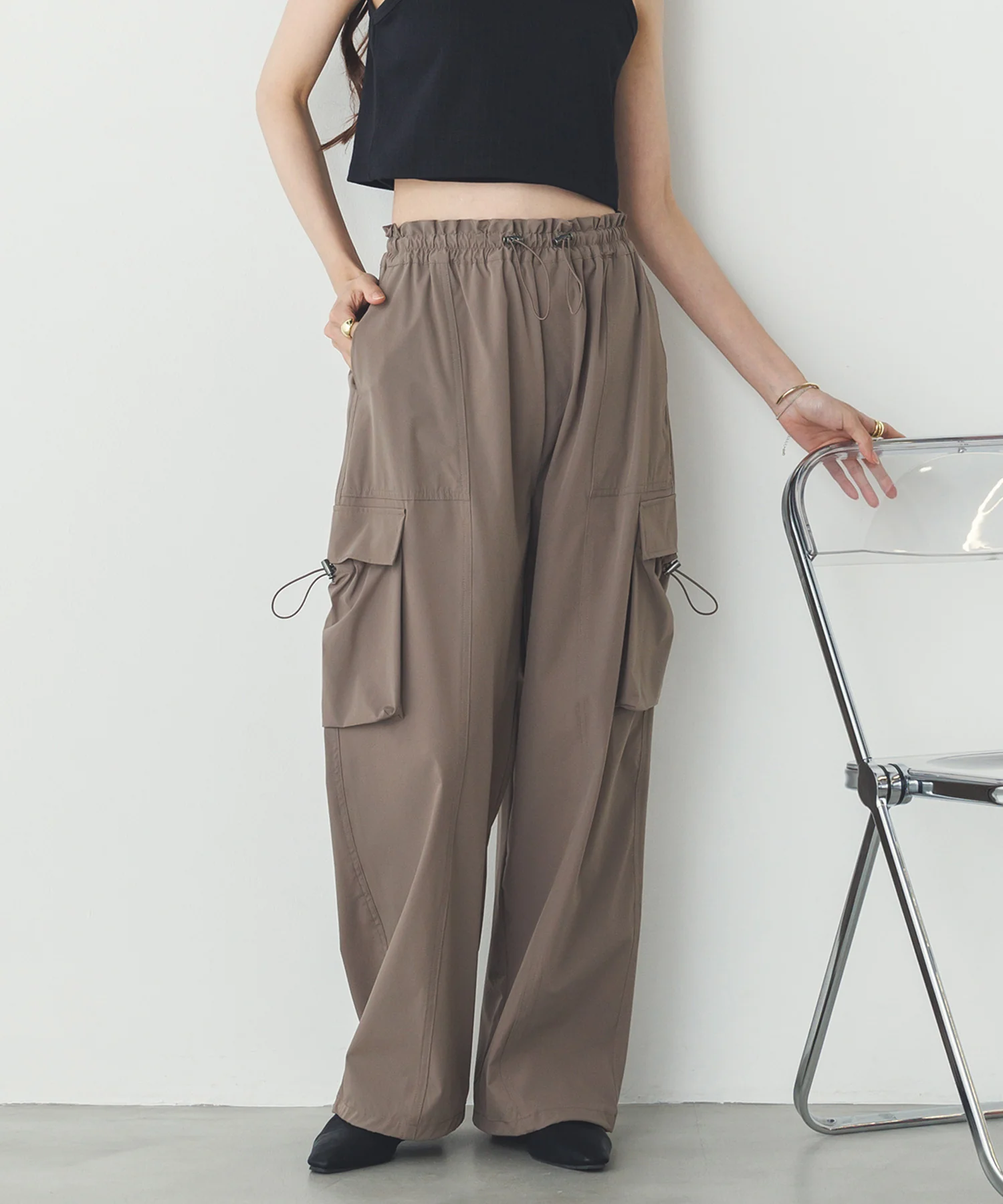 【接触冷感】パラシュートパンツ