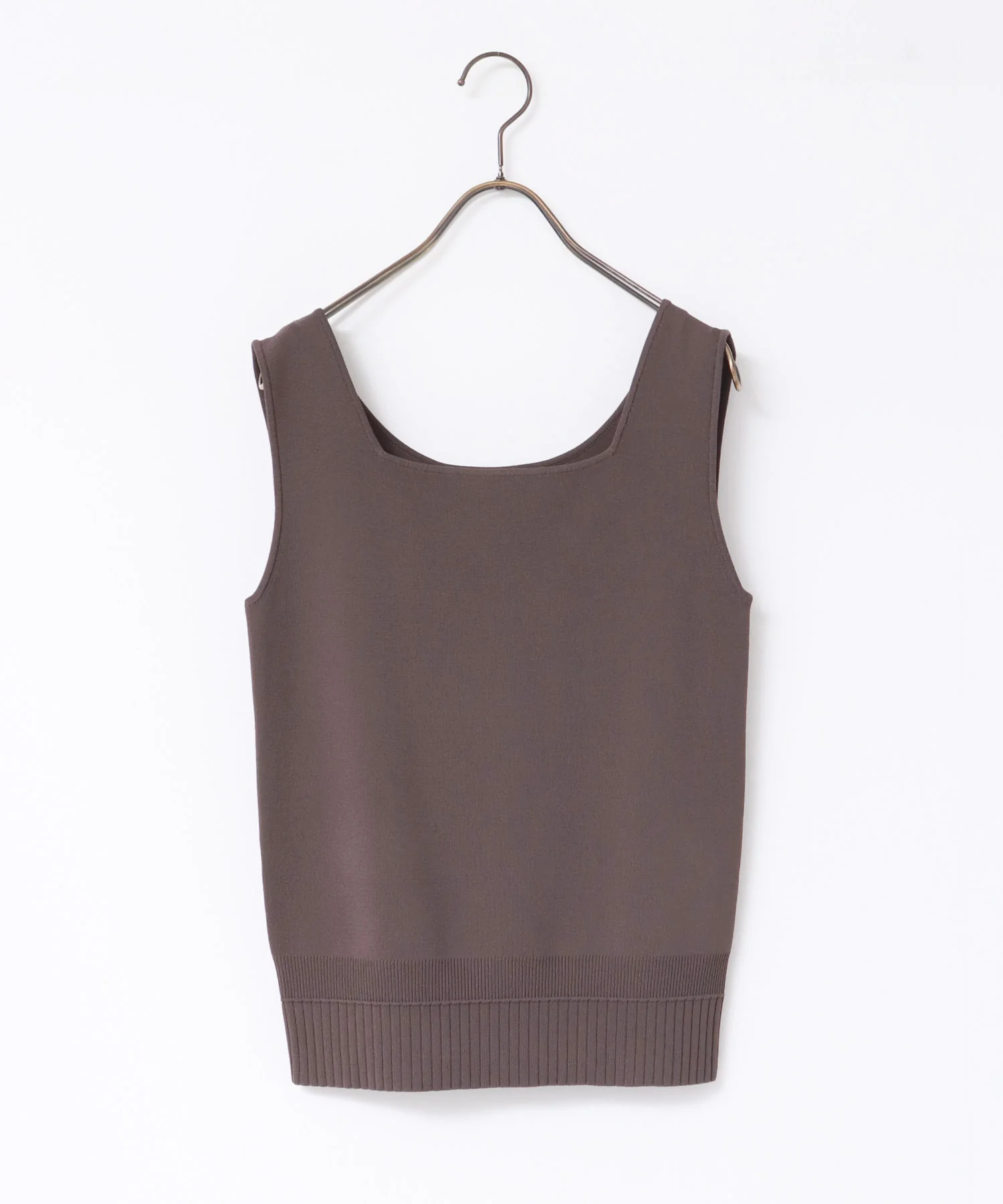 【新色追加】無地 スクエアニットタンクトップ