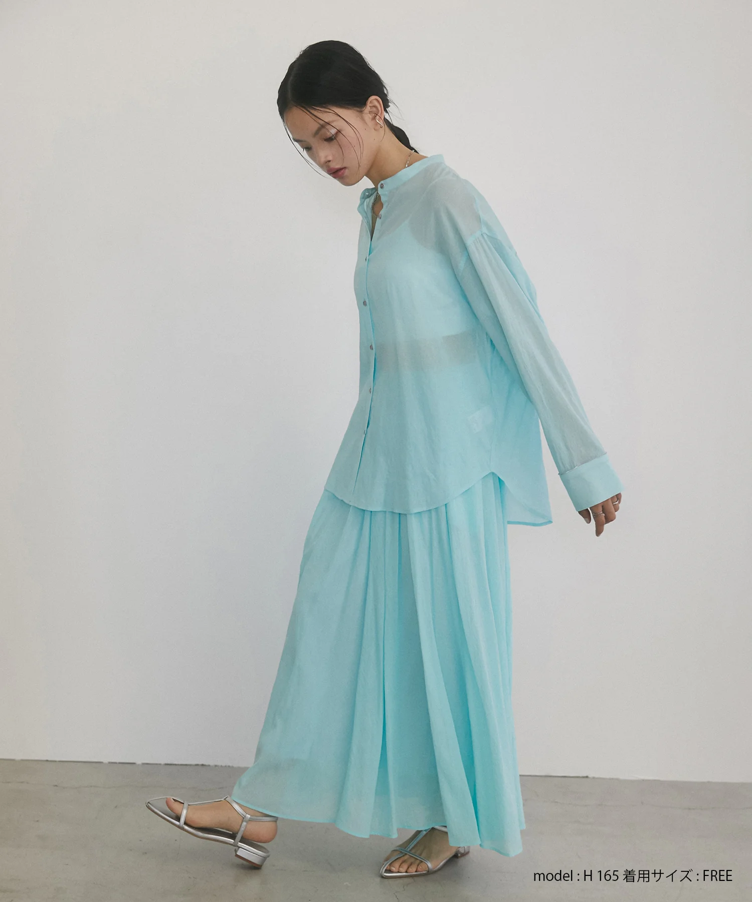 【新色追加】ハイツイストシアー マキシフレアスカート