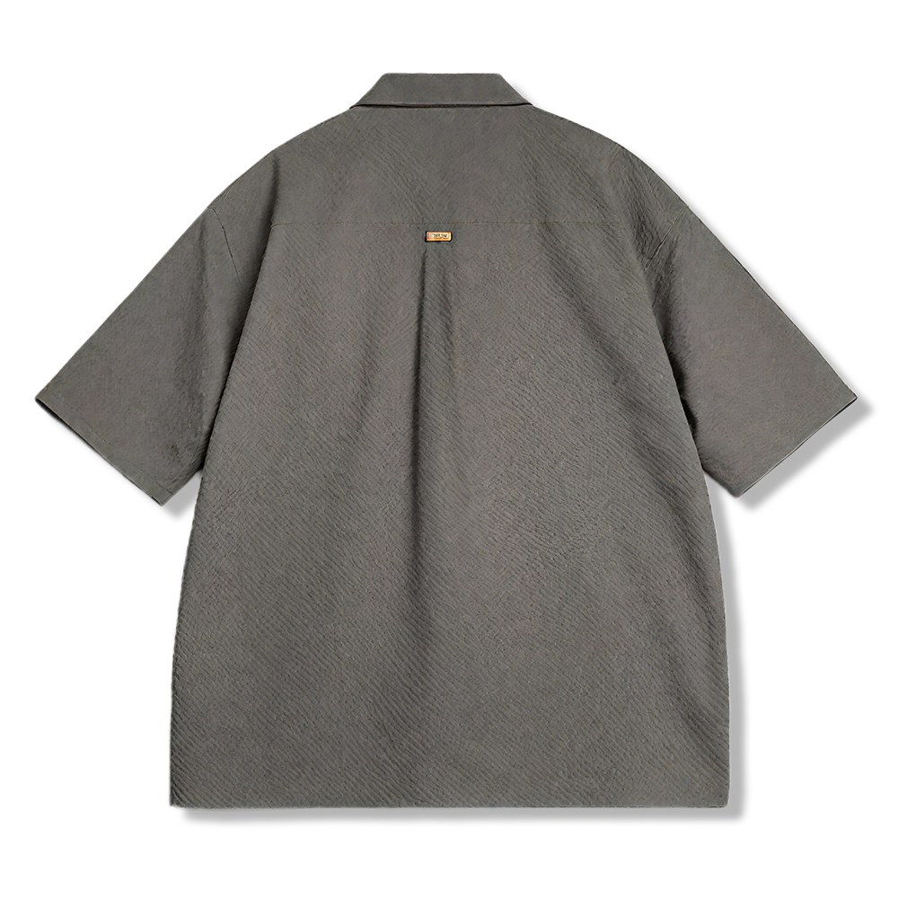 通気＆軽量シアサッカーミリタリー半袖シャツ