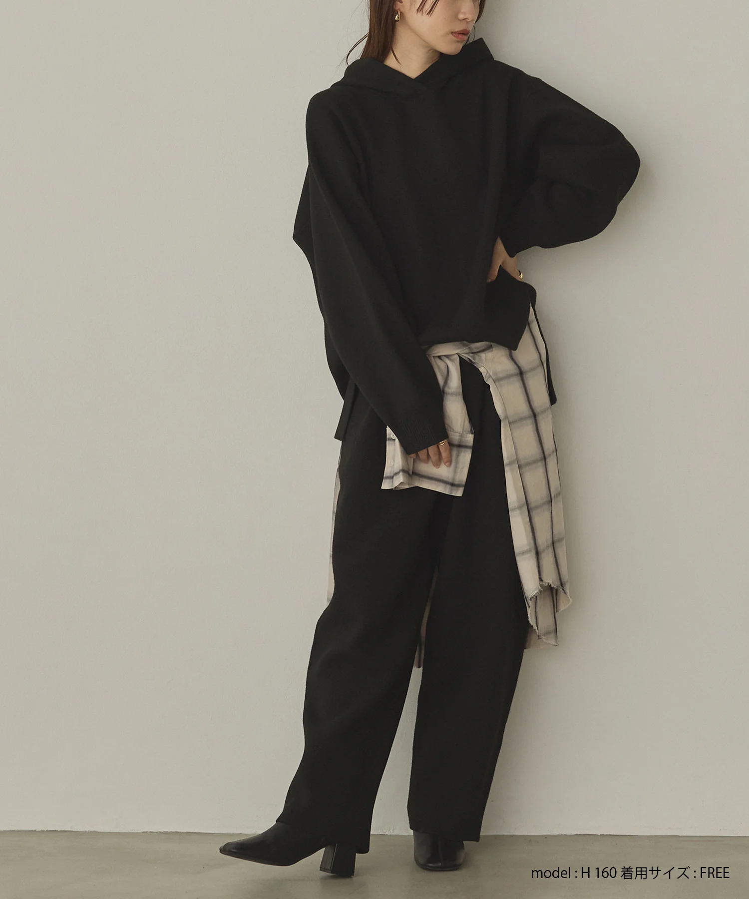 ニット フードパーカー