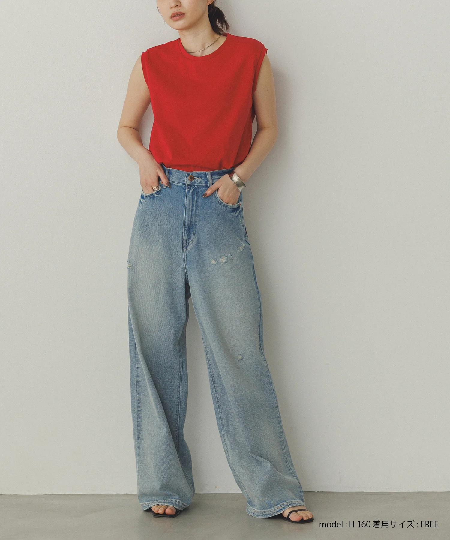 【新色追加】ベーシックノースリーブトップス