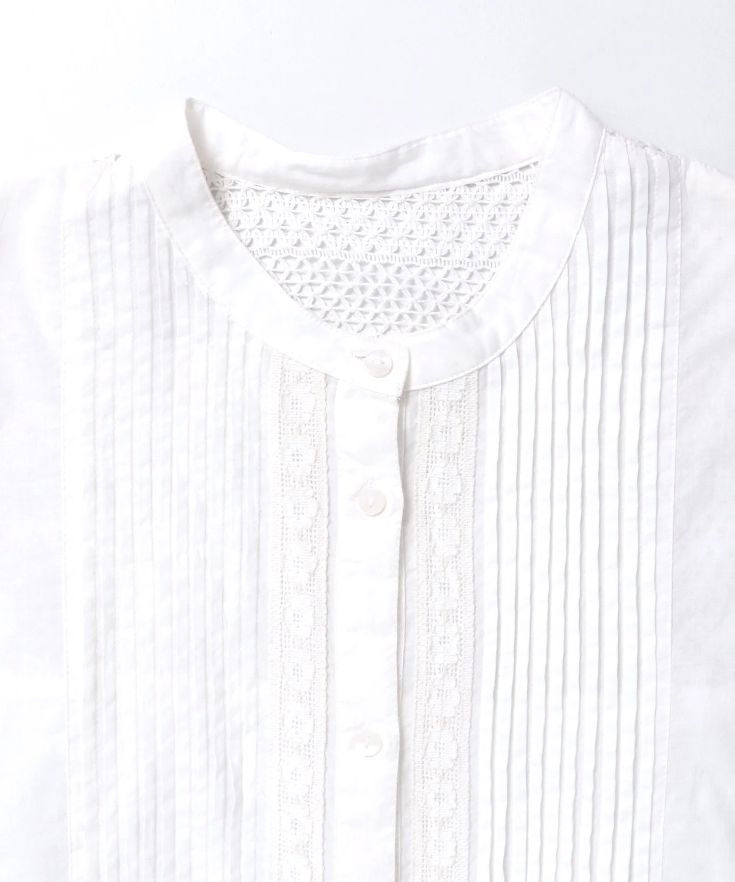 ピンタック レースシャツ