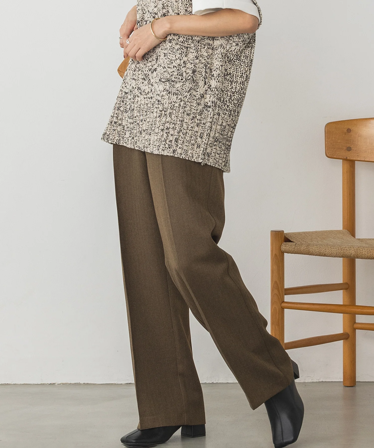 ウールライクストレートパンツ