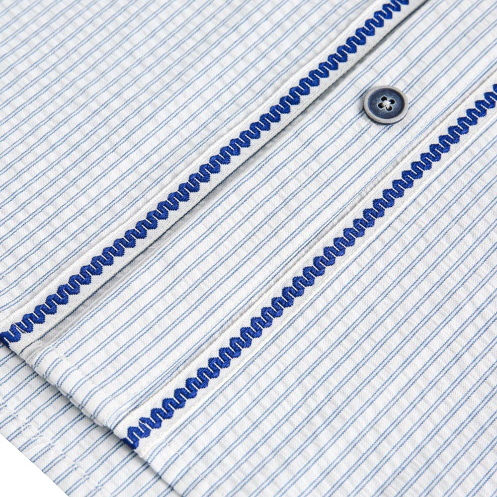 アメカジ　ストライプベースボールシャツ半袖