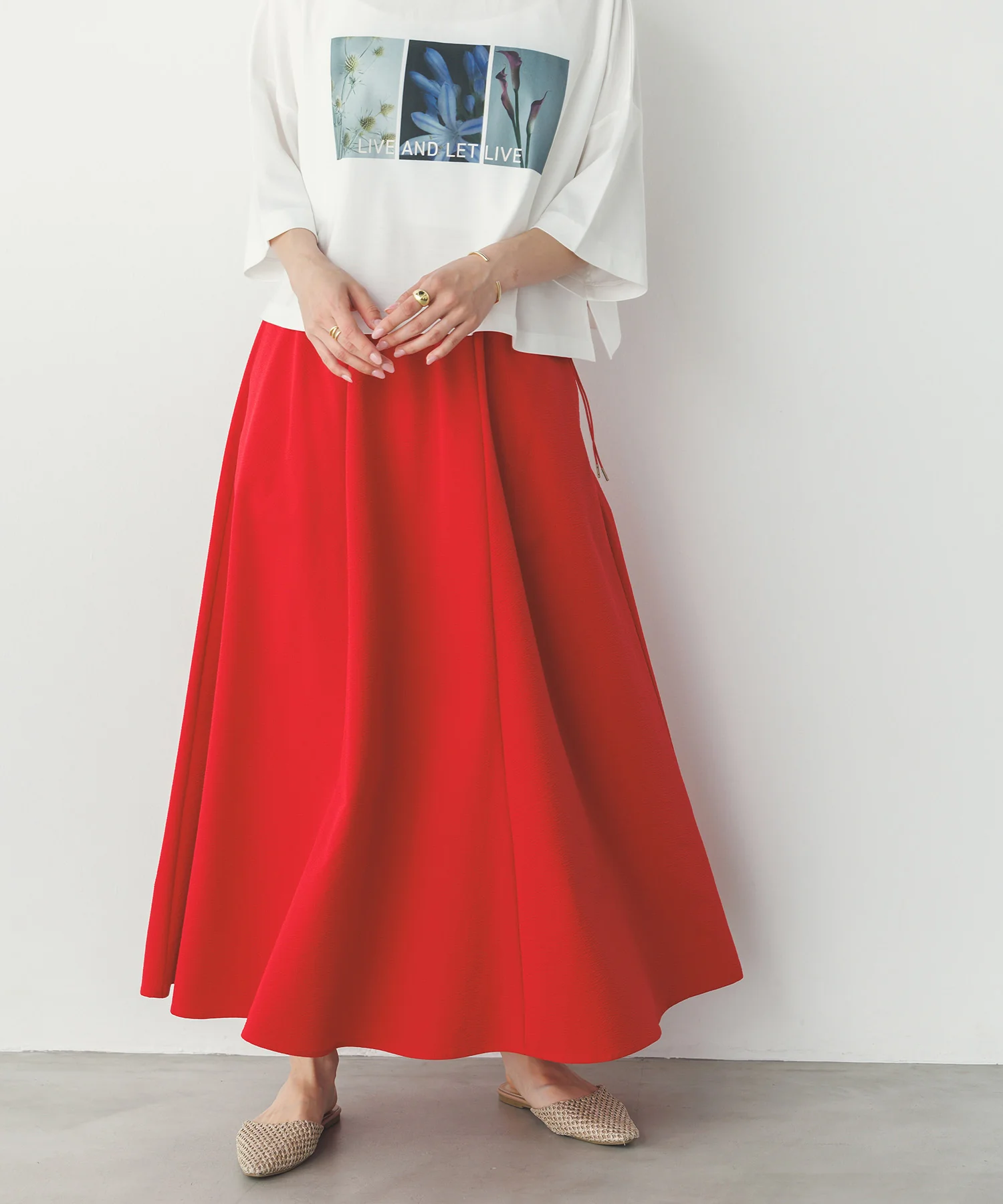 撥水 フレアスカート