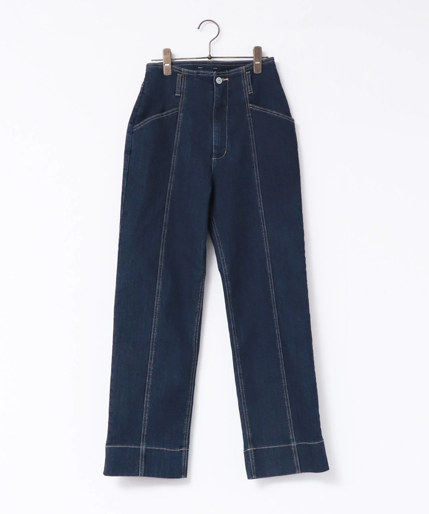 デニム/ツイルストレートパンツ