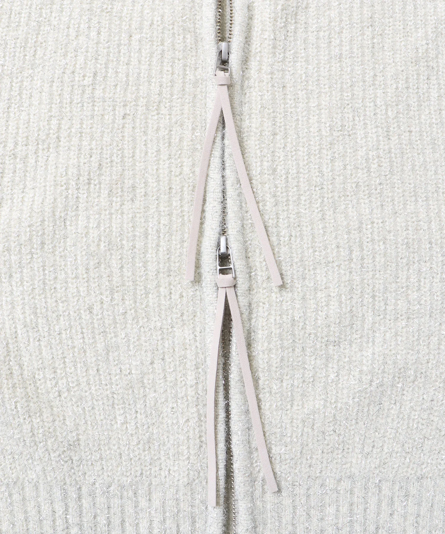 ラメフェザーニット Wジップブルゾン