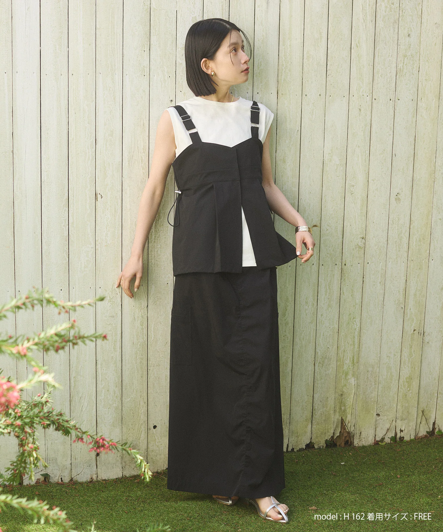 【接触冷感】シャーリング カーゴスカート