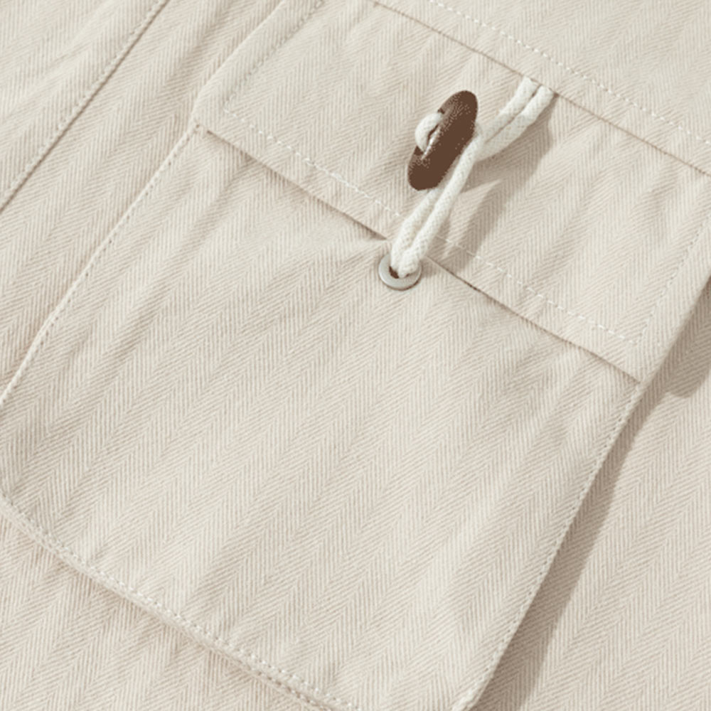 トグルボタン立体ポケット　 コットンワークシャツ