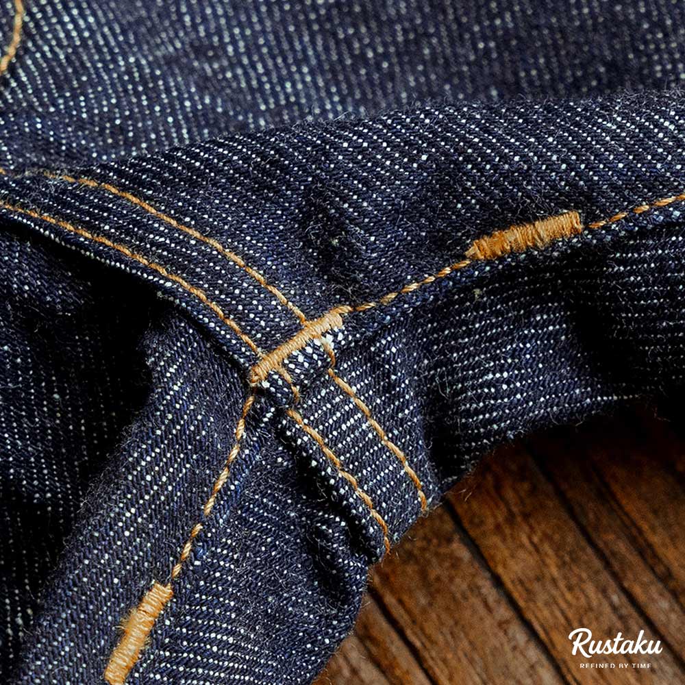 アメカジ  スリムストレートセルビッジデニムパンツ