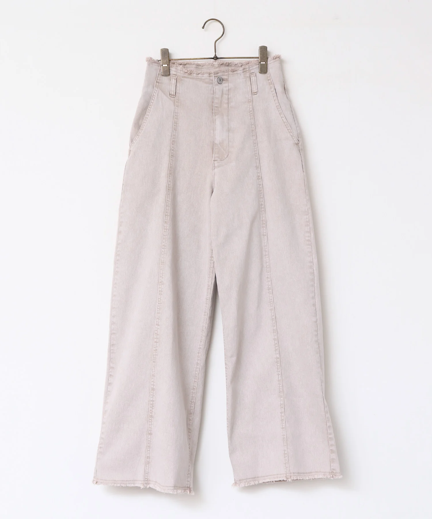 デニム/ツイル ハイウエストワイドパンツ