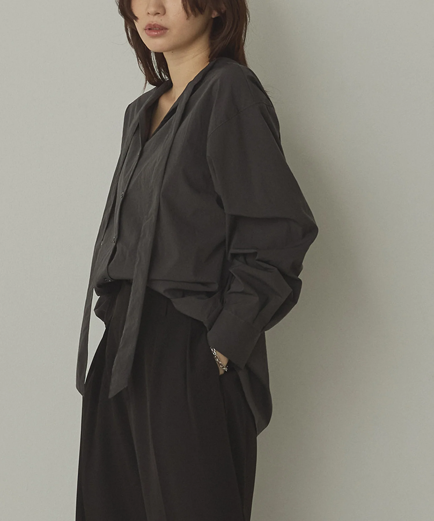 2WAY ボウタイブラウス