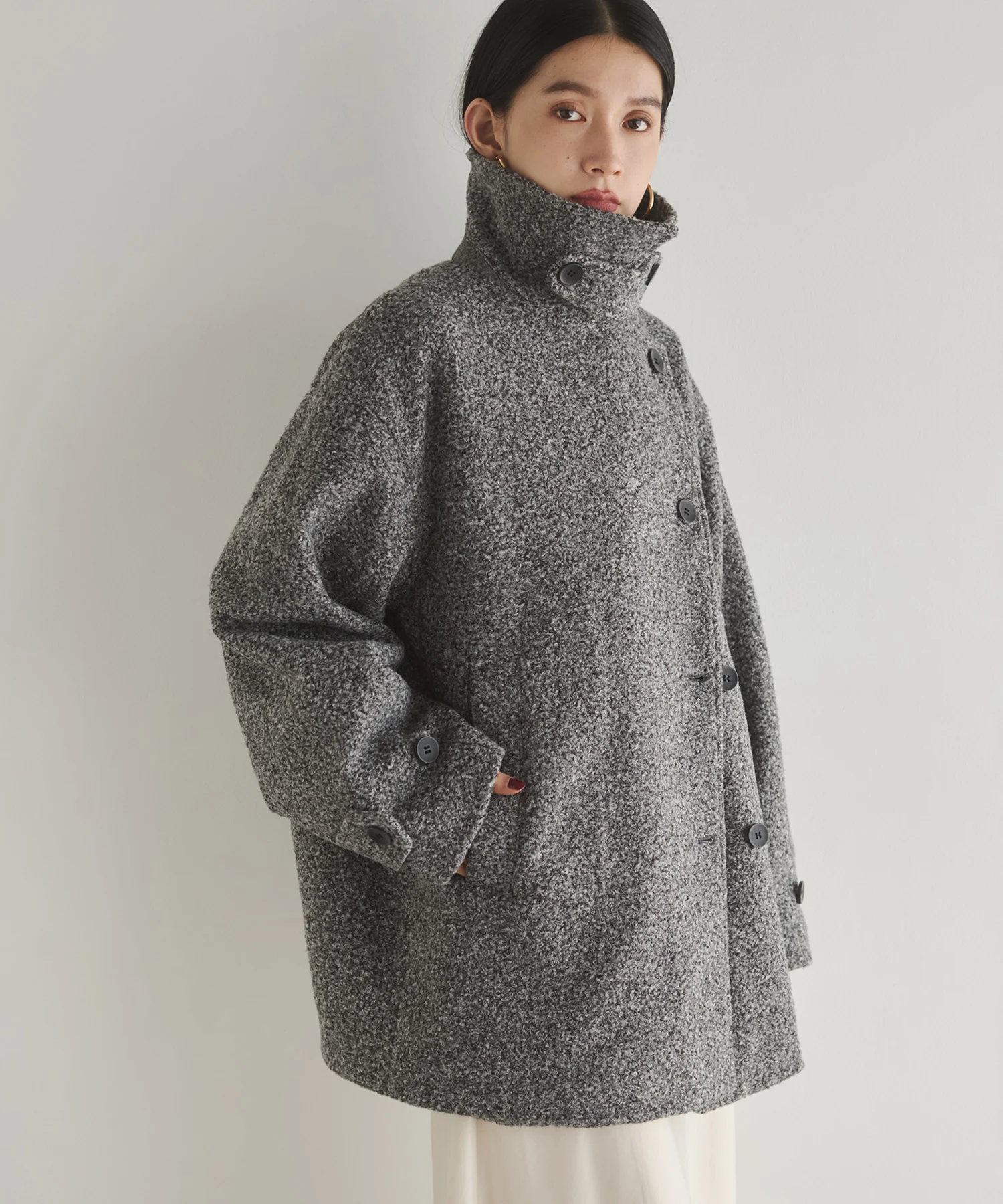 くるくるブークレ ミディアムコート