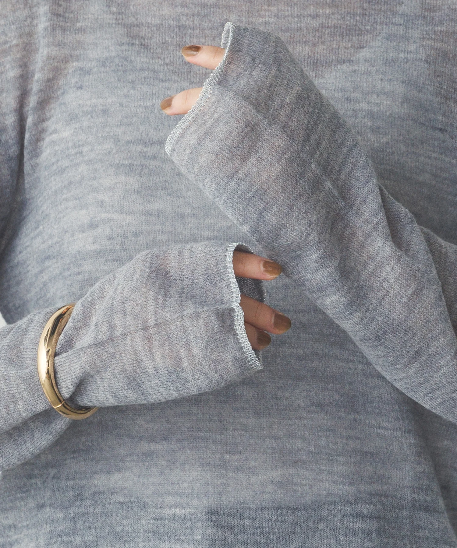 【WEB限定/別注】ラメライン入り ウールミックスシアーニット