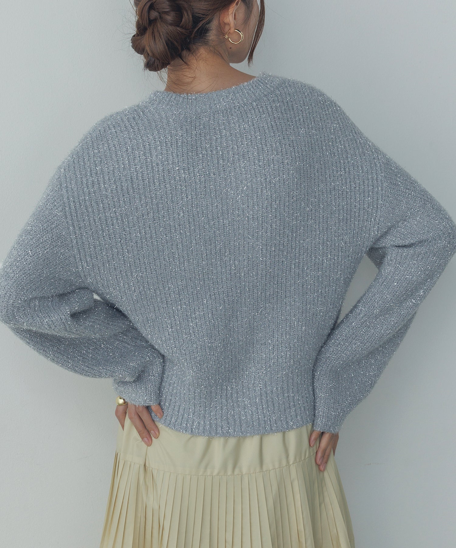 ラメフェザーニット Wジップブルゾン