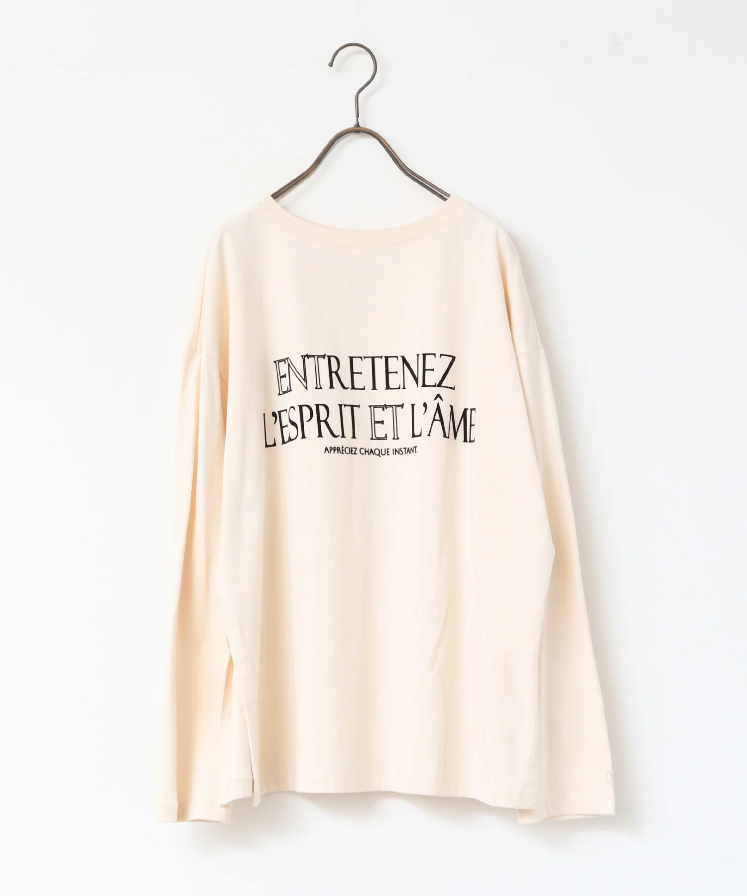 フロッキープリント ロゴロンTシャツ