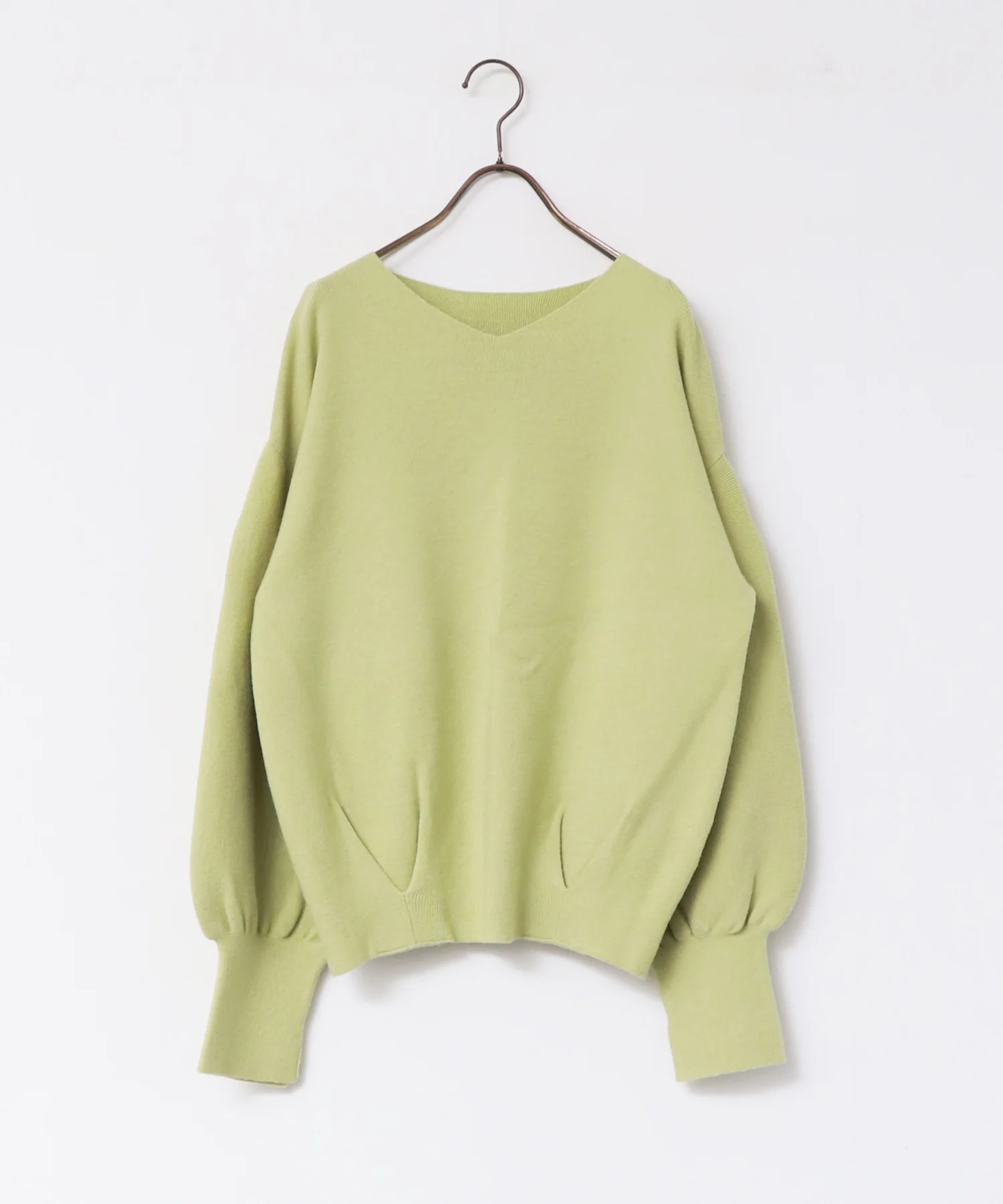 【静電気防止】やわもちヤーン ぽわんスリーブニット