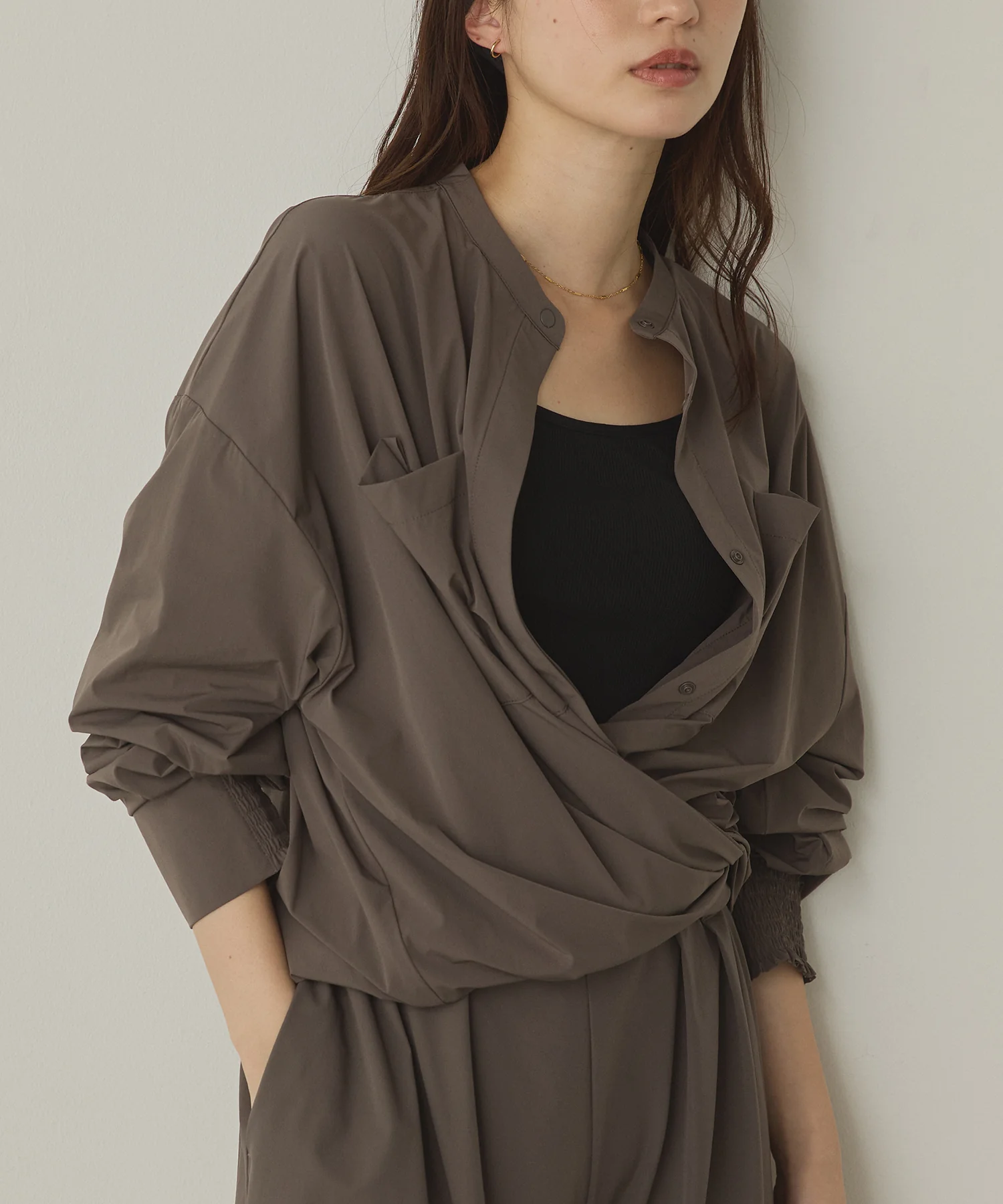 【新色追加】【接触冷感】2WAY カシュクールシャツ