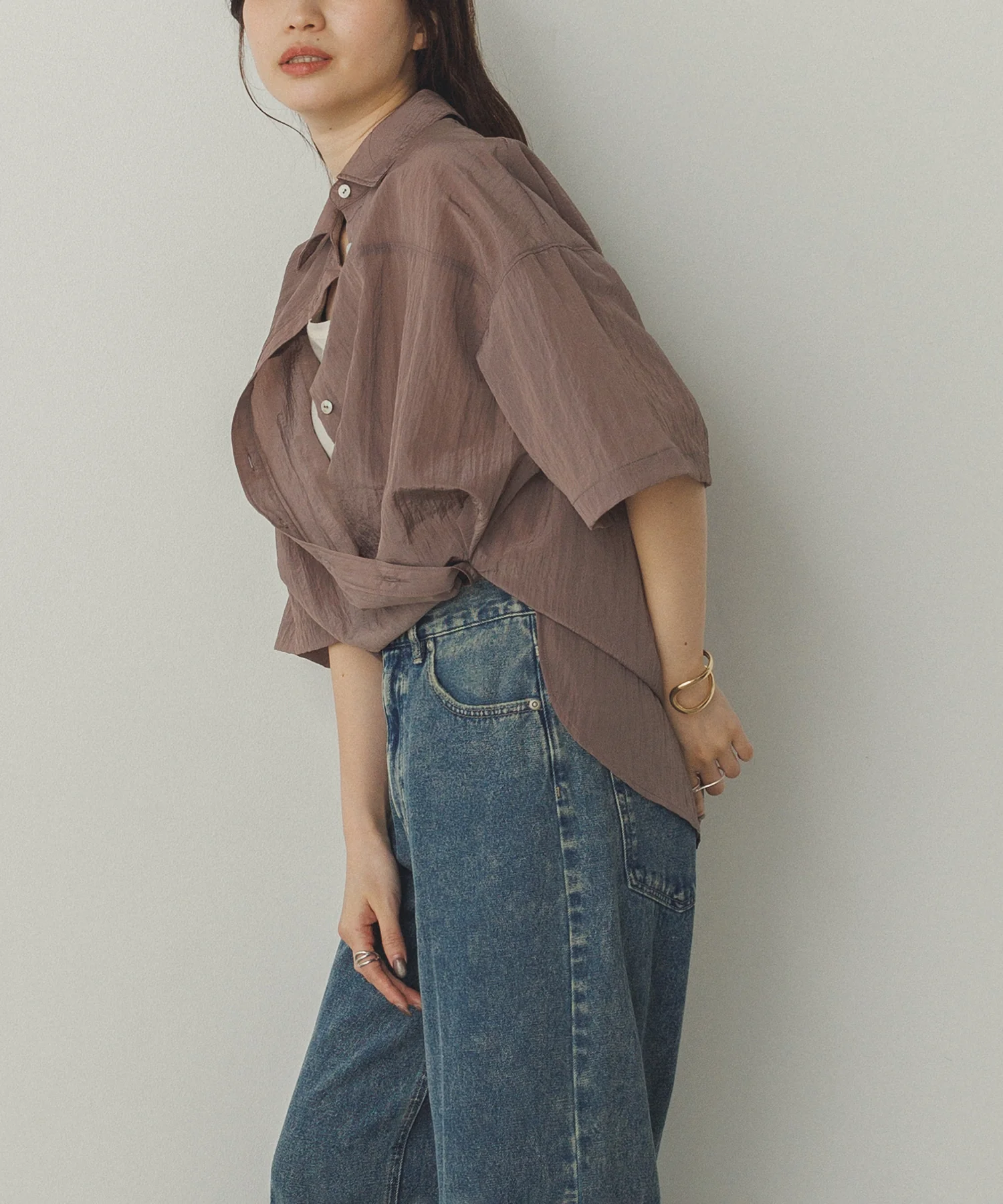 ワッシャー加工 2WAYシャツ