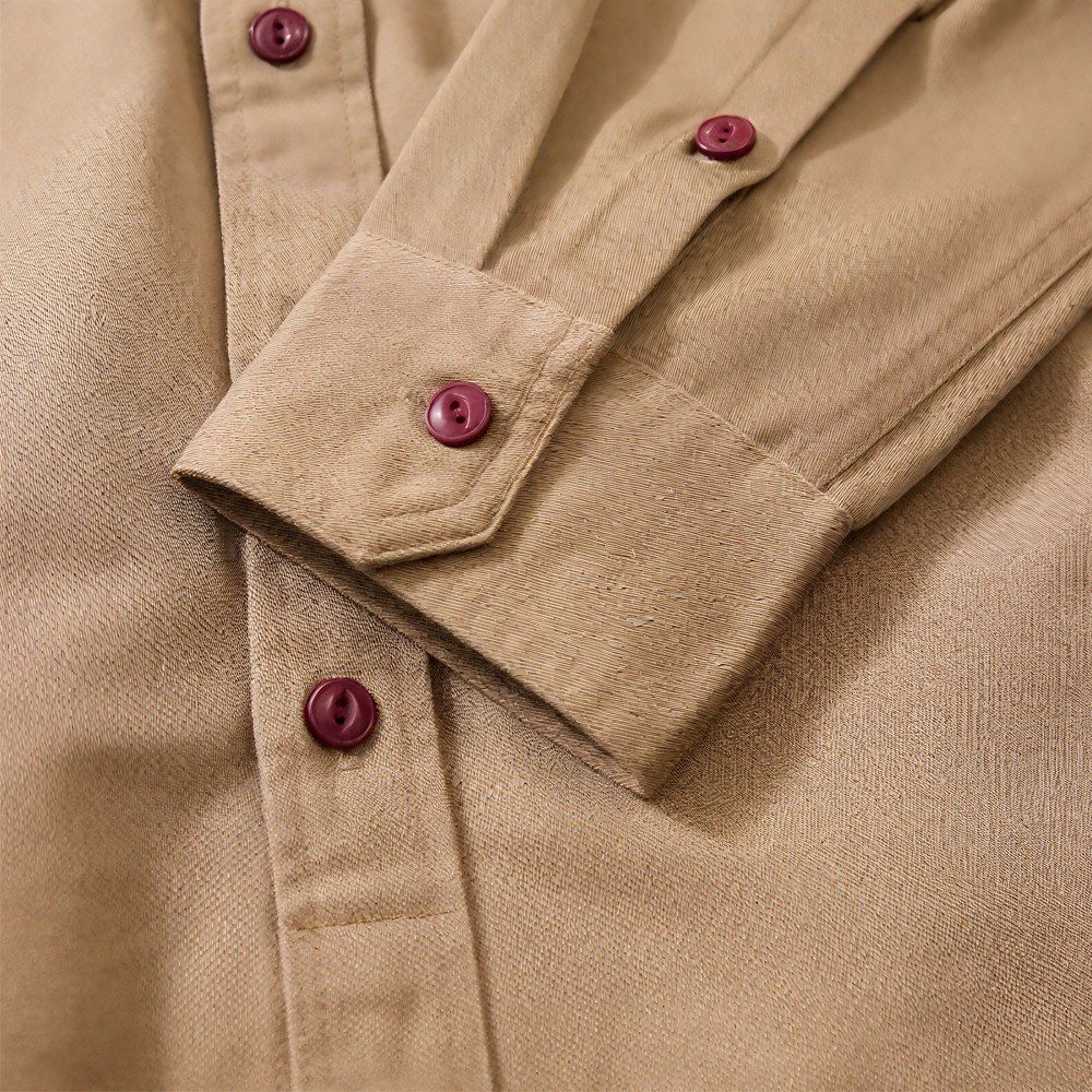 アメリカンレトロ風　無地ツイルワークシャツ