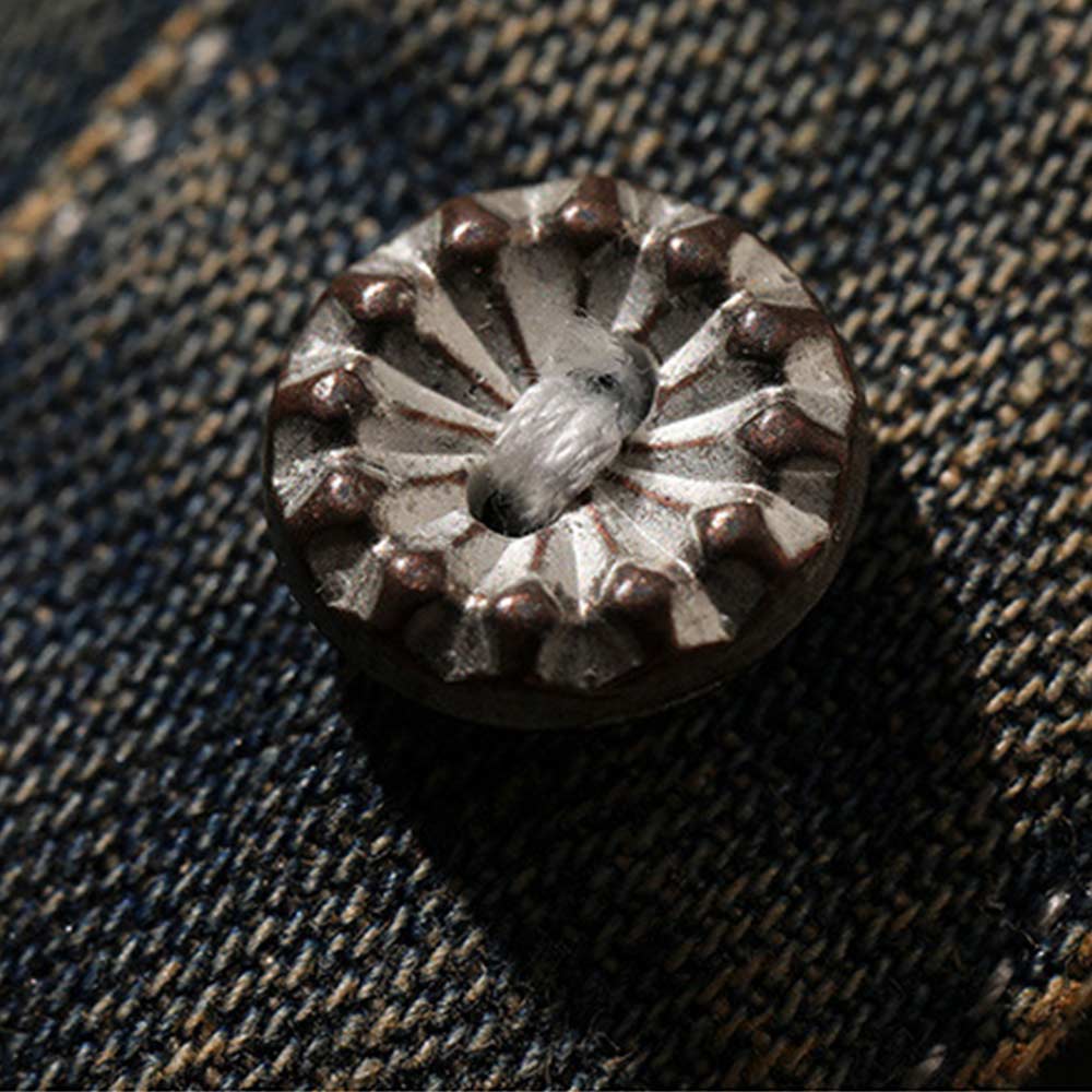 アメカジ刺繍ウォッシュデニムシャツ長袖