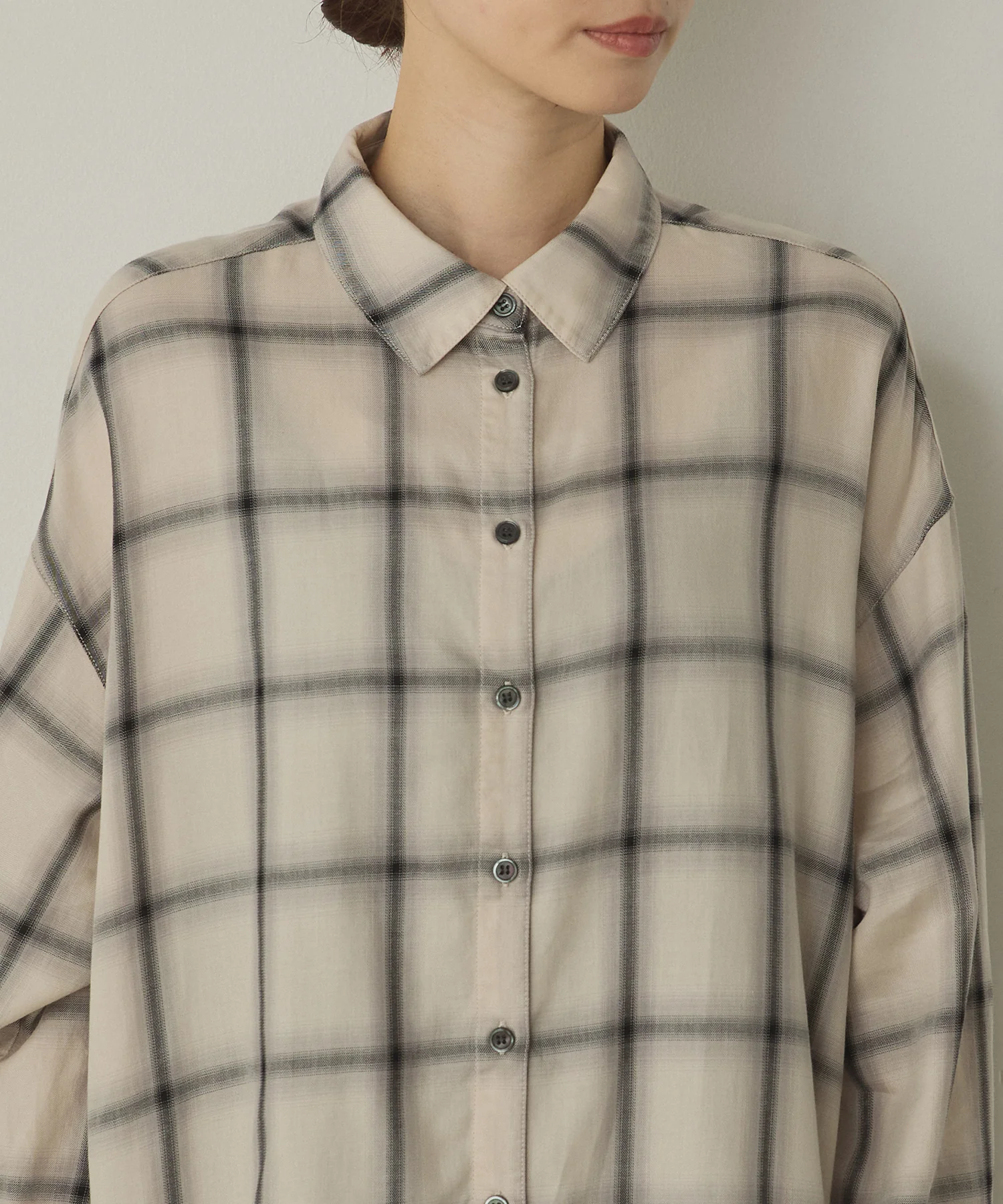 オンブレチェック オーバーシャツ