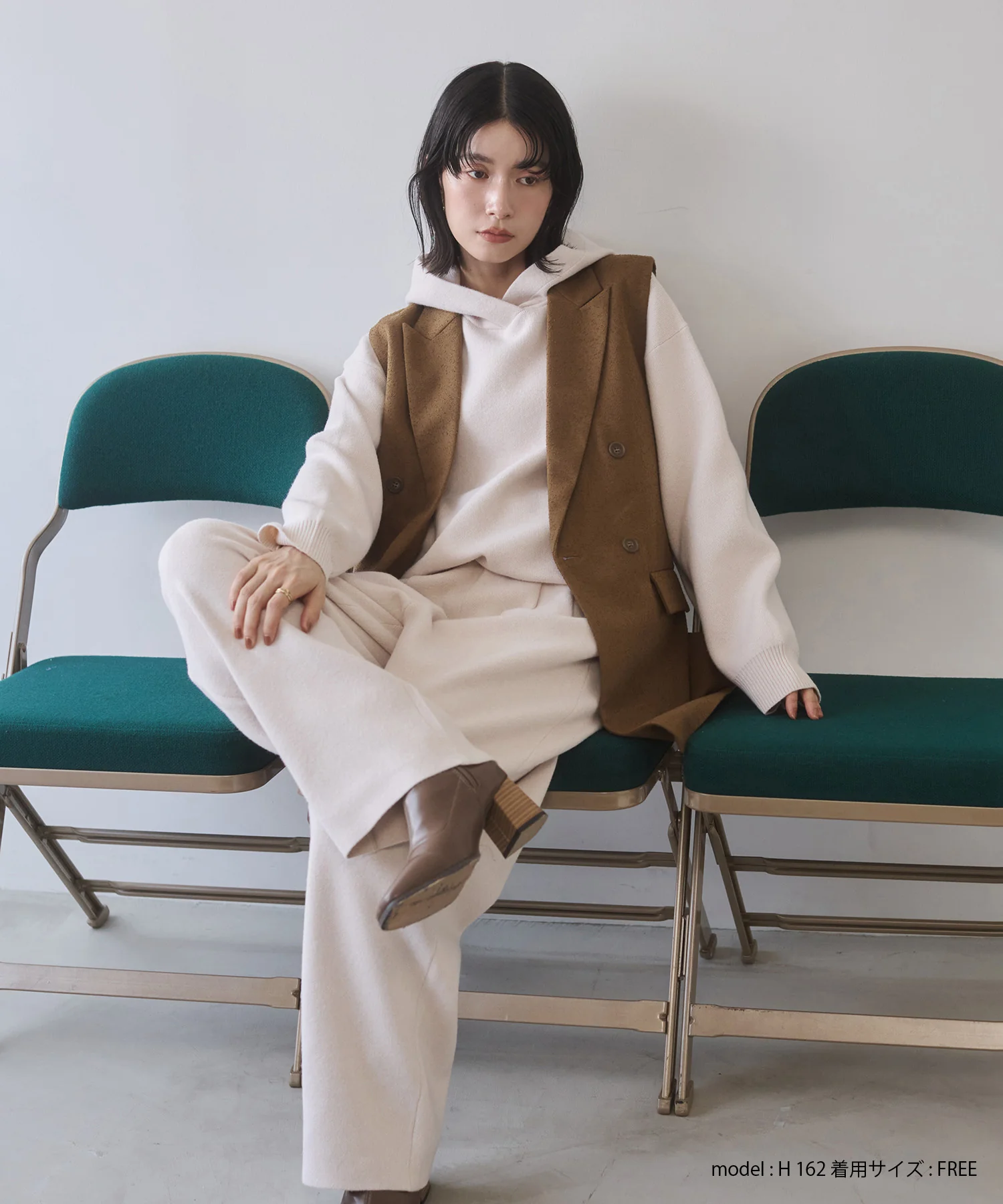 ニット フードパーカー