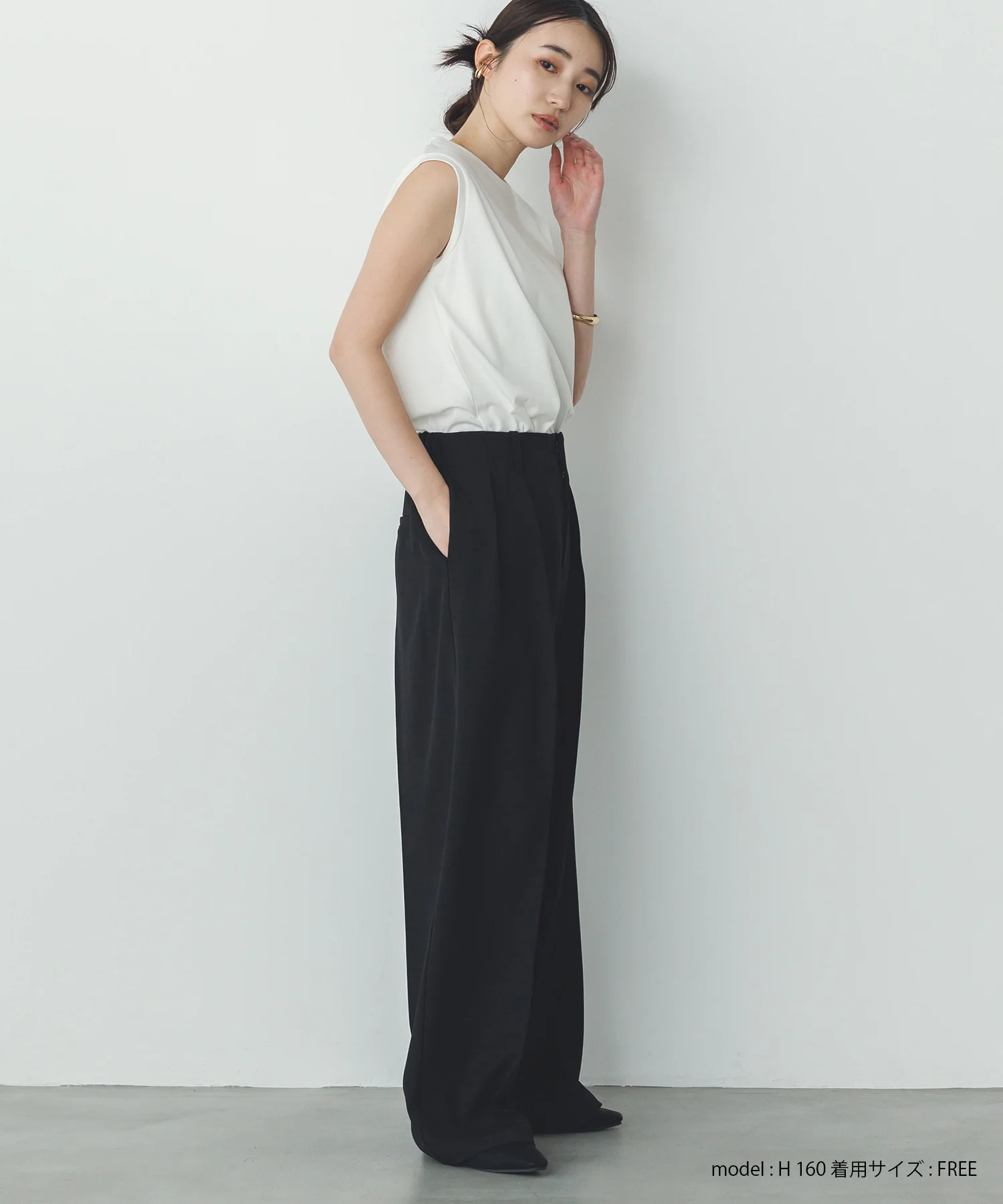 【新色追加】ベーシックノースリーブトップス