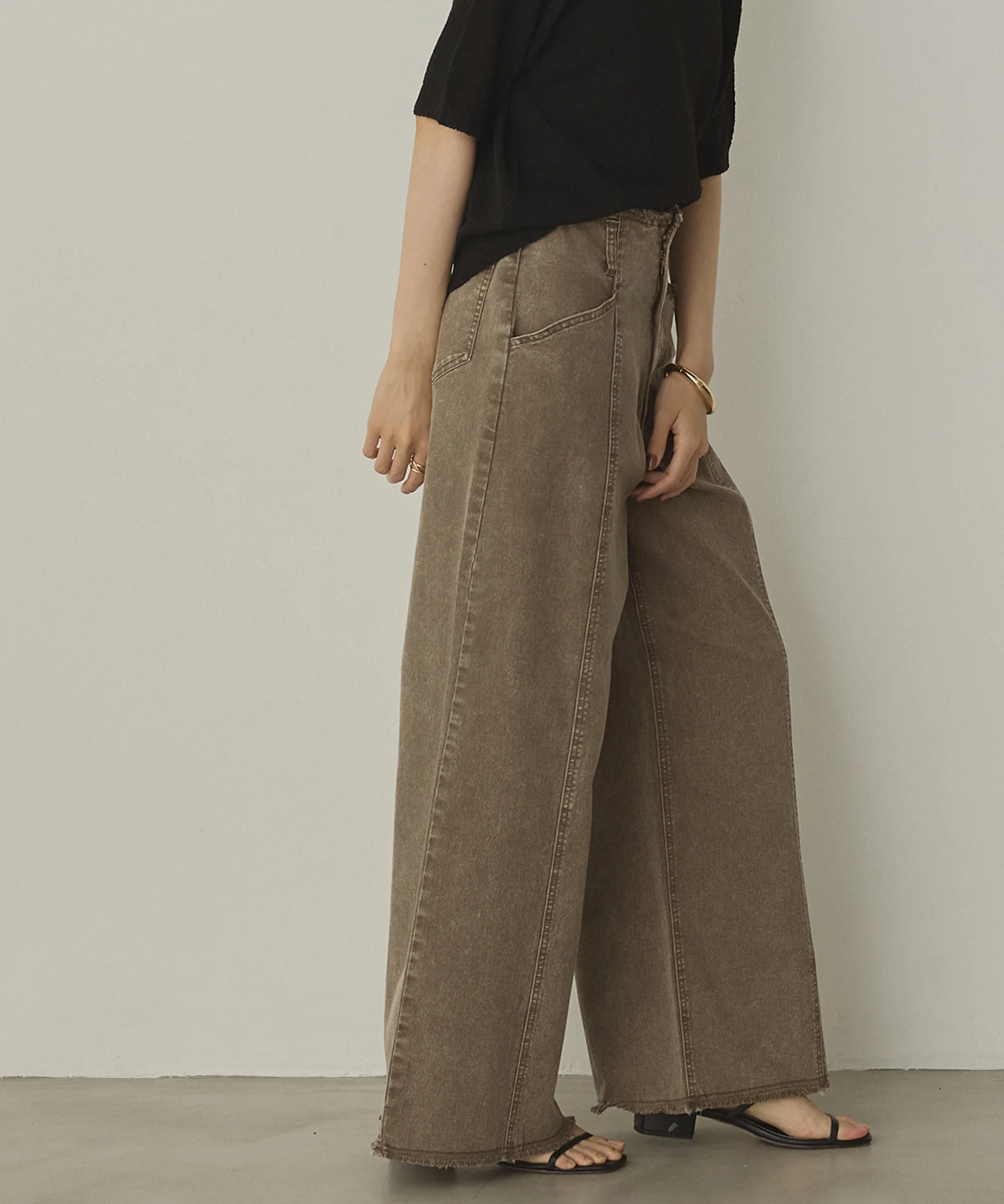 ツイル/デニム ワイドパンツ