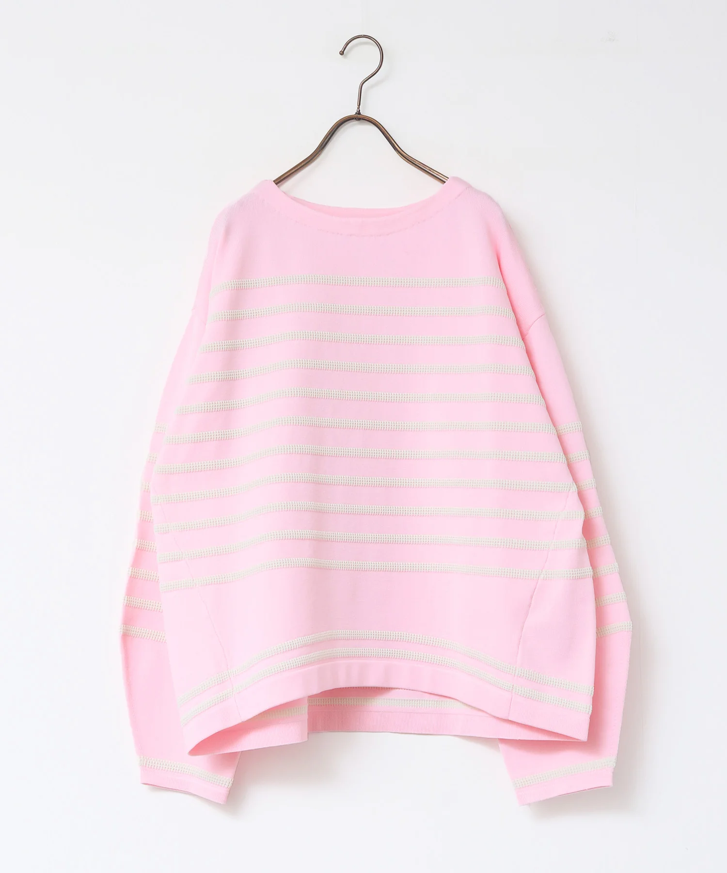 スポンディッシュ 柄編みボーダーニット