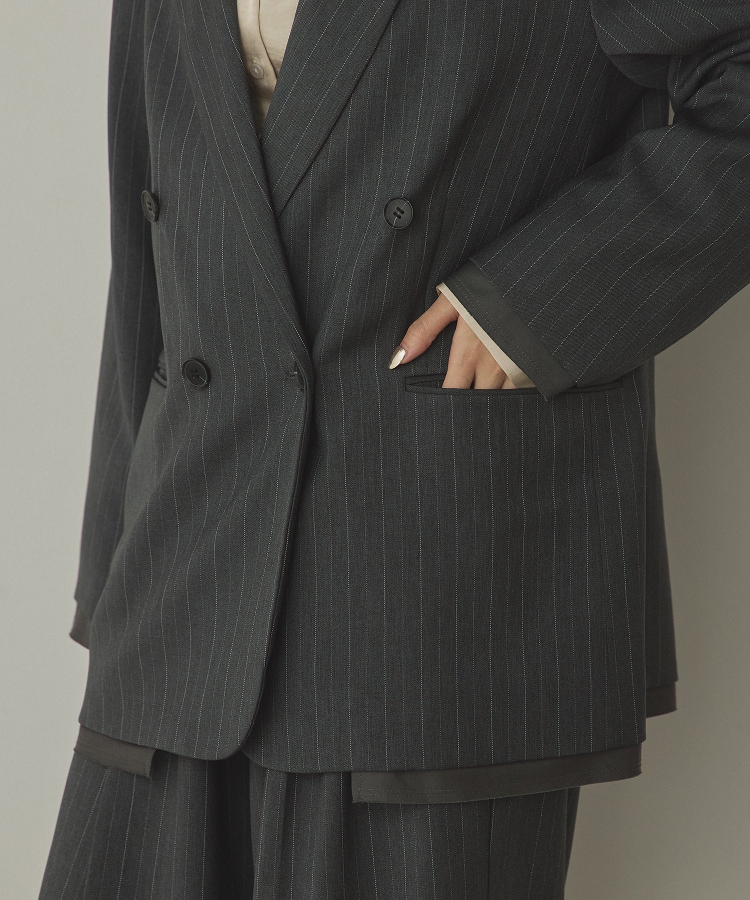 ストライプ ダブルジャケット