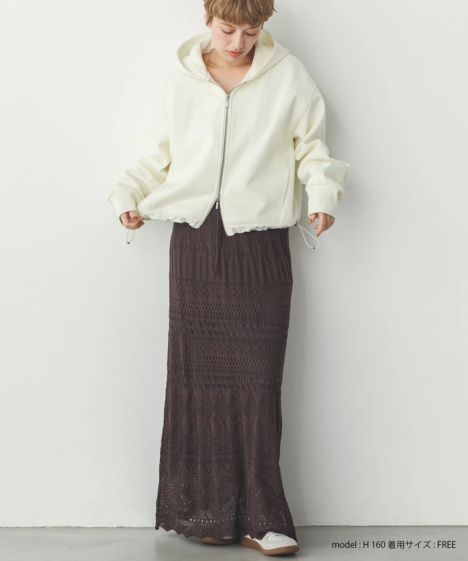 透かし編み ニットスカート