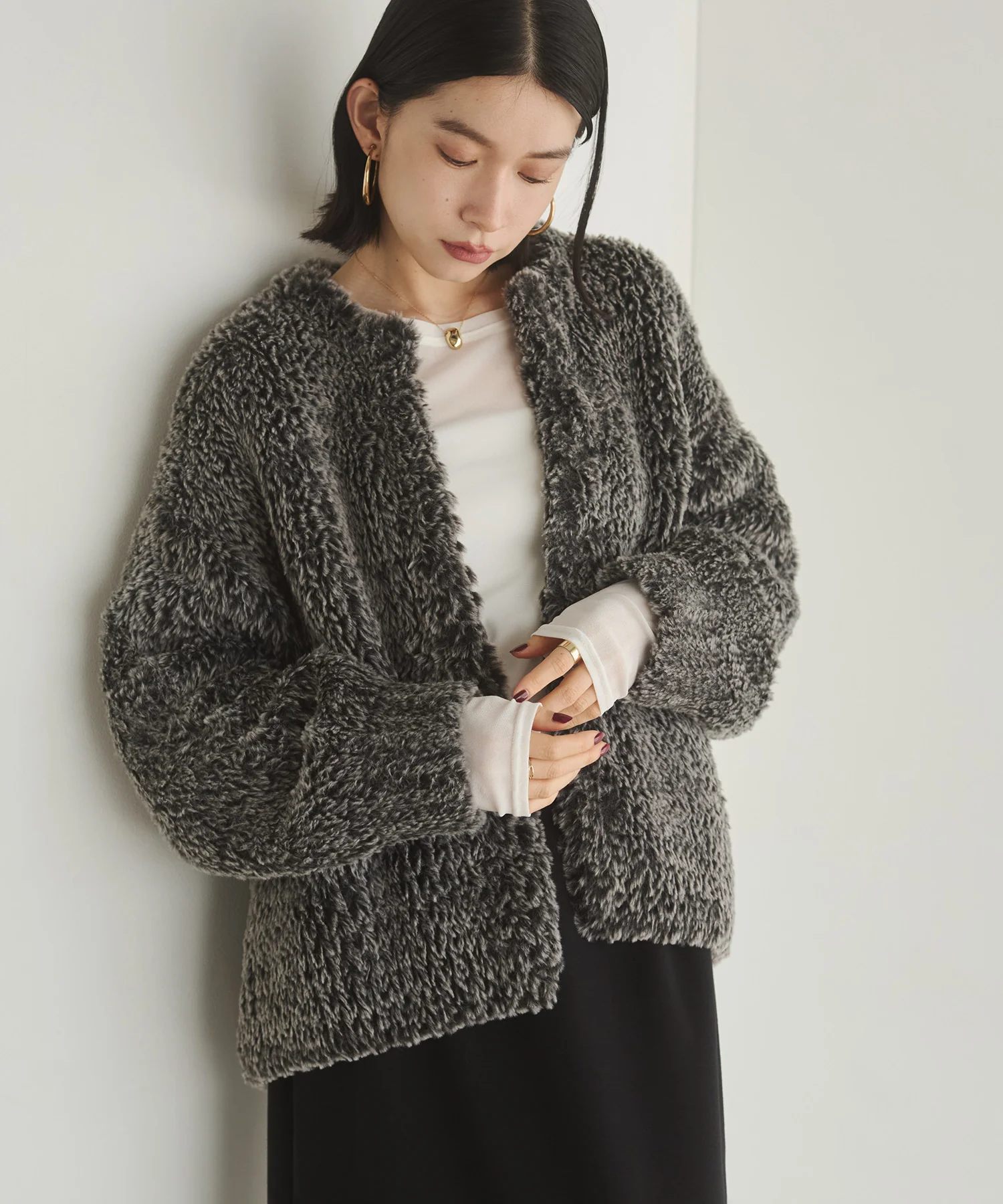 ファー ニットコート